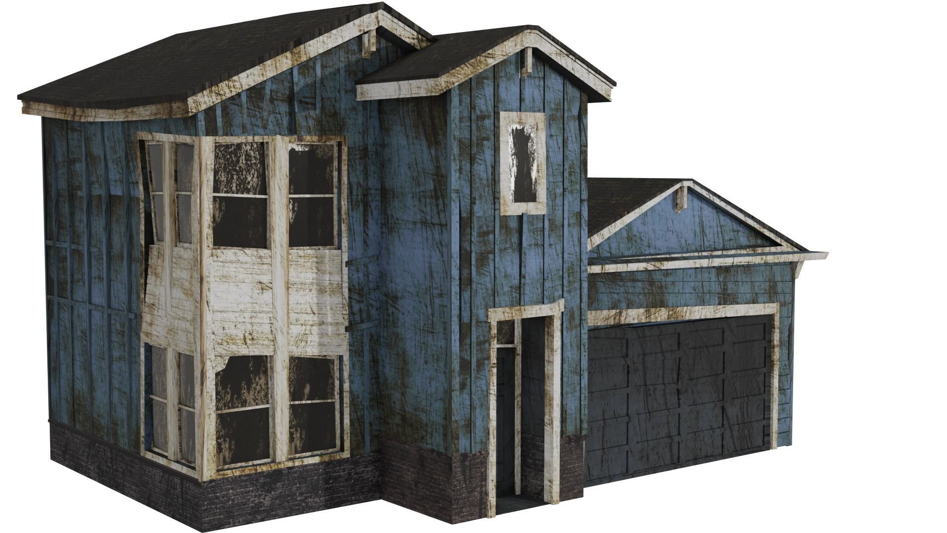 Abandoned old - realistic low poly A-2 Low-poly 3D model_4