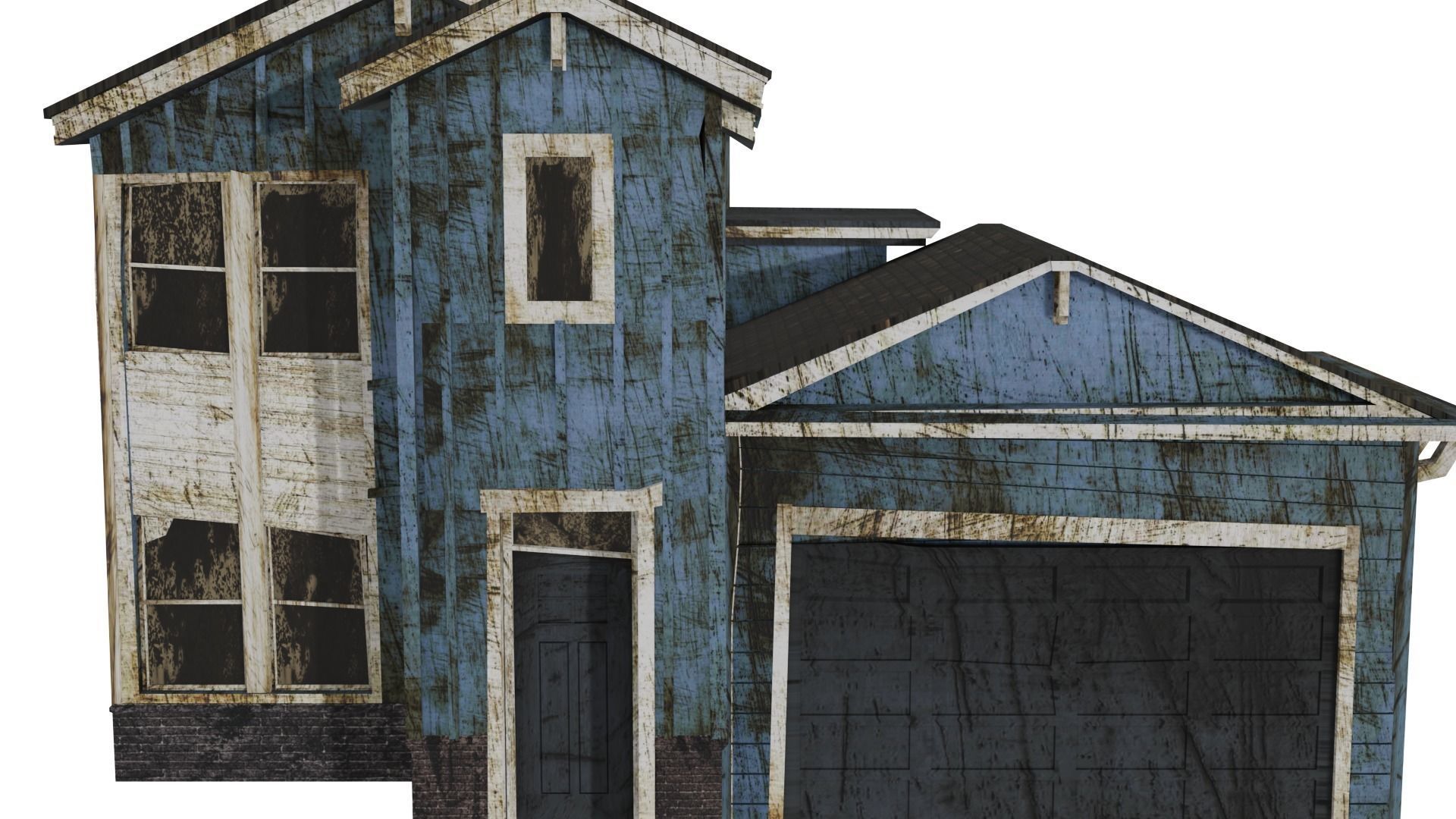 Abandoned old - realistic low poly A-2 Low-poly 3D model_6