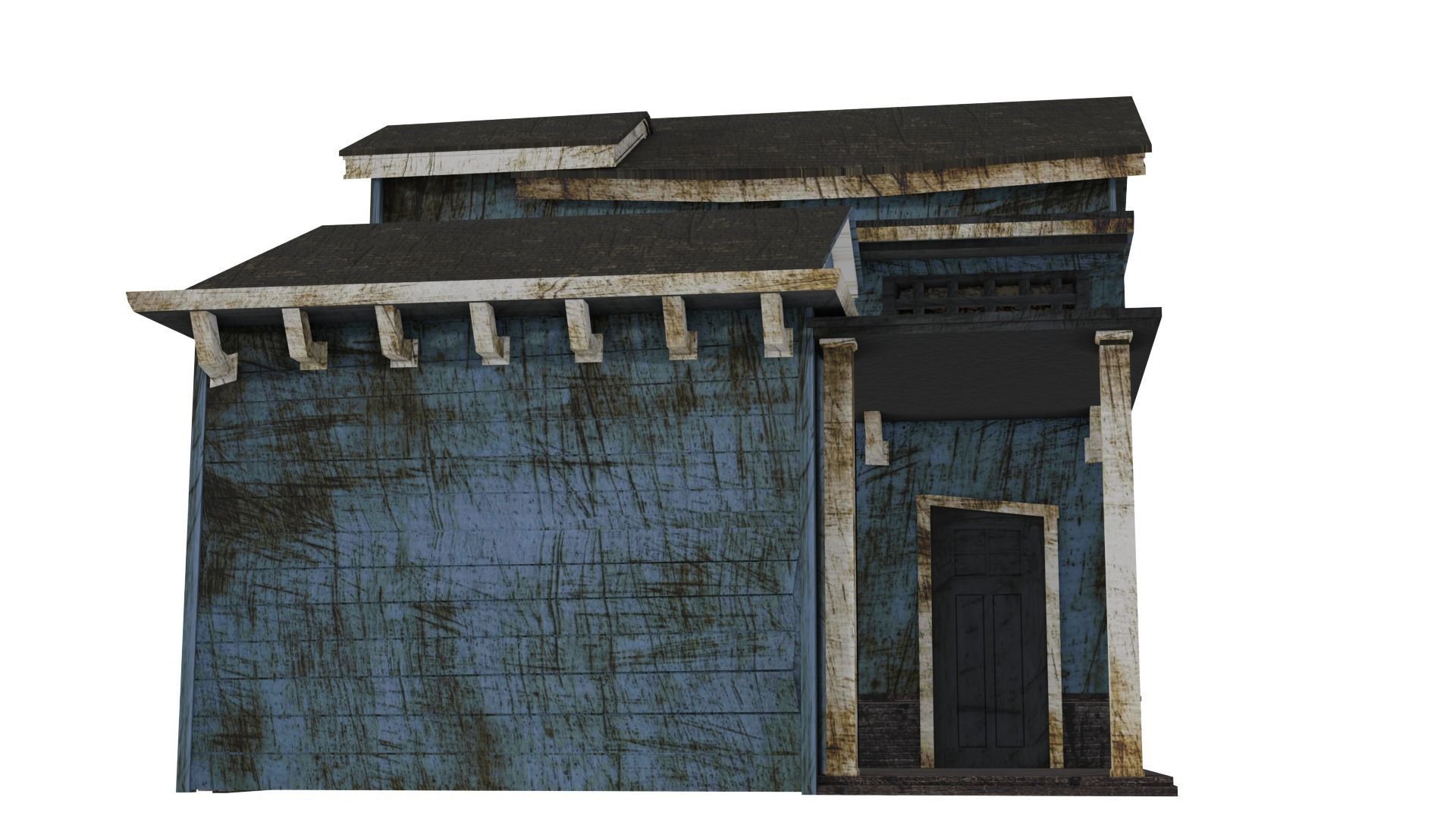 Abandoned old - realistic low poly A-2 Low-poly 3D model_10