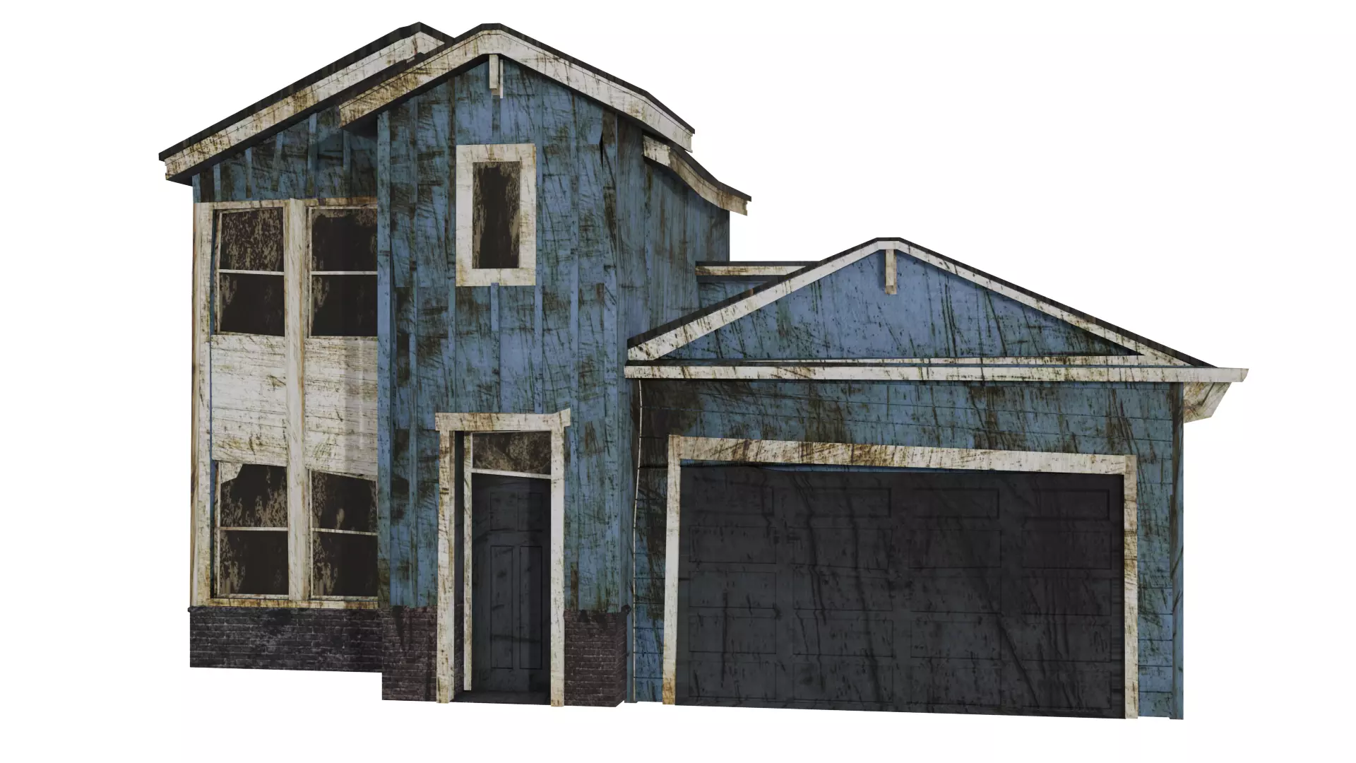 Abandoned old - realistic low poly A-2 Low-poly 3D model_0