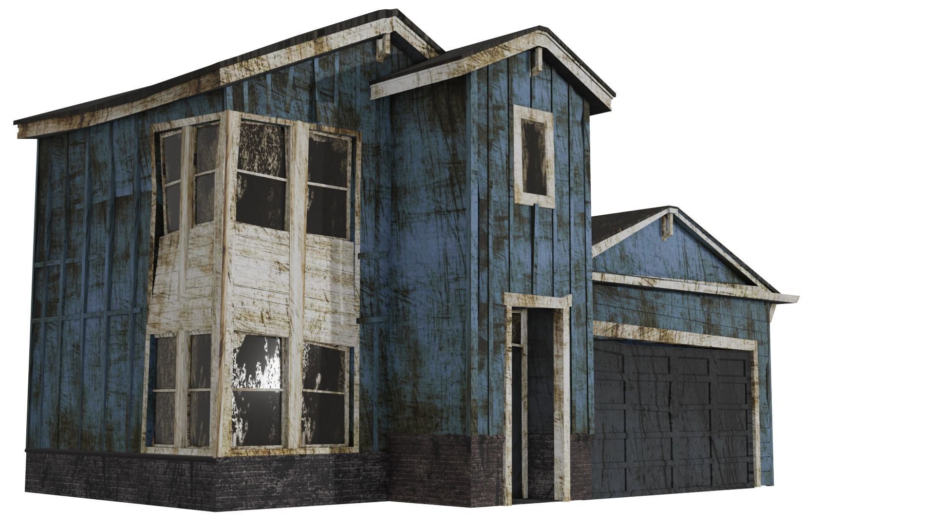 Abandoned old - realistic low poly A-2 Low-poly 3D model_5