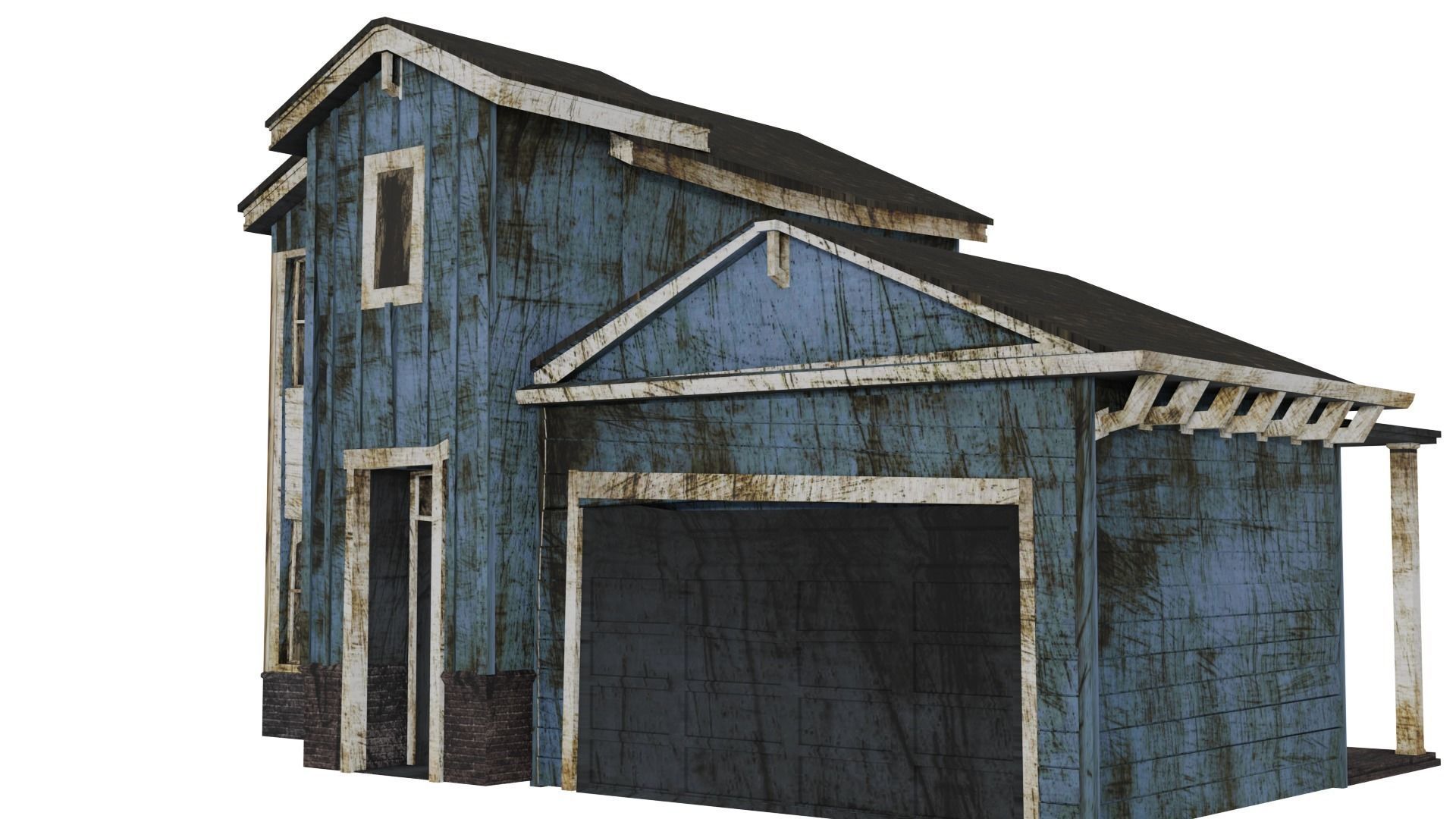 Abandoned old - realistic low poly A-2 Low-poly 3D model_8