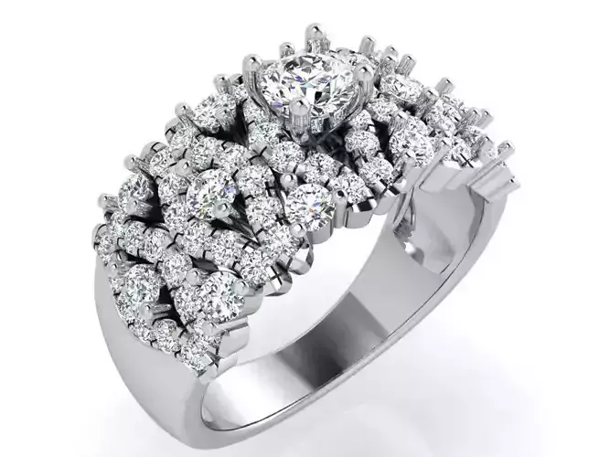 Bright small stones diamond ring 3572 3D print model 