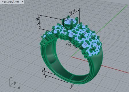 Bright small stones diamond ring 3572 3D print model 3D print model_7