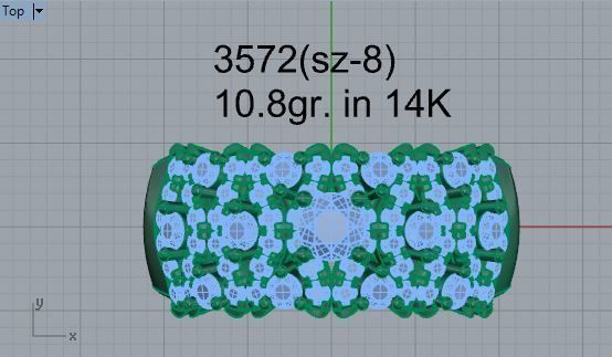 Bright small stones diamond ring 3572 3D print model 3D print model_4