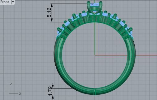 Bright small stones diamond ring 3572 3D print model 3D print model_5