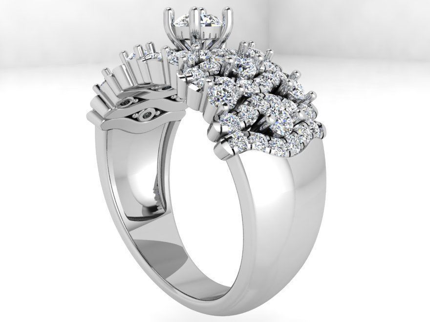 Bright small stones diamond ring 3572 3D print model 3D print model_2