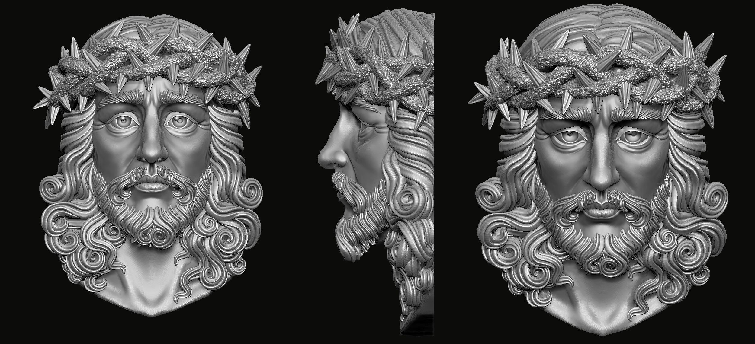 Jesus Pendant 3D print model_1