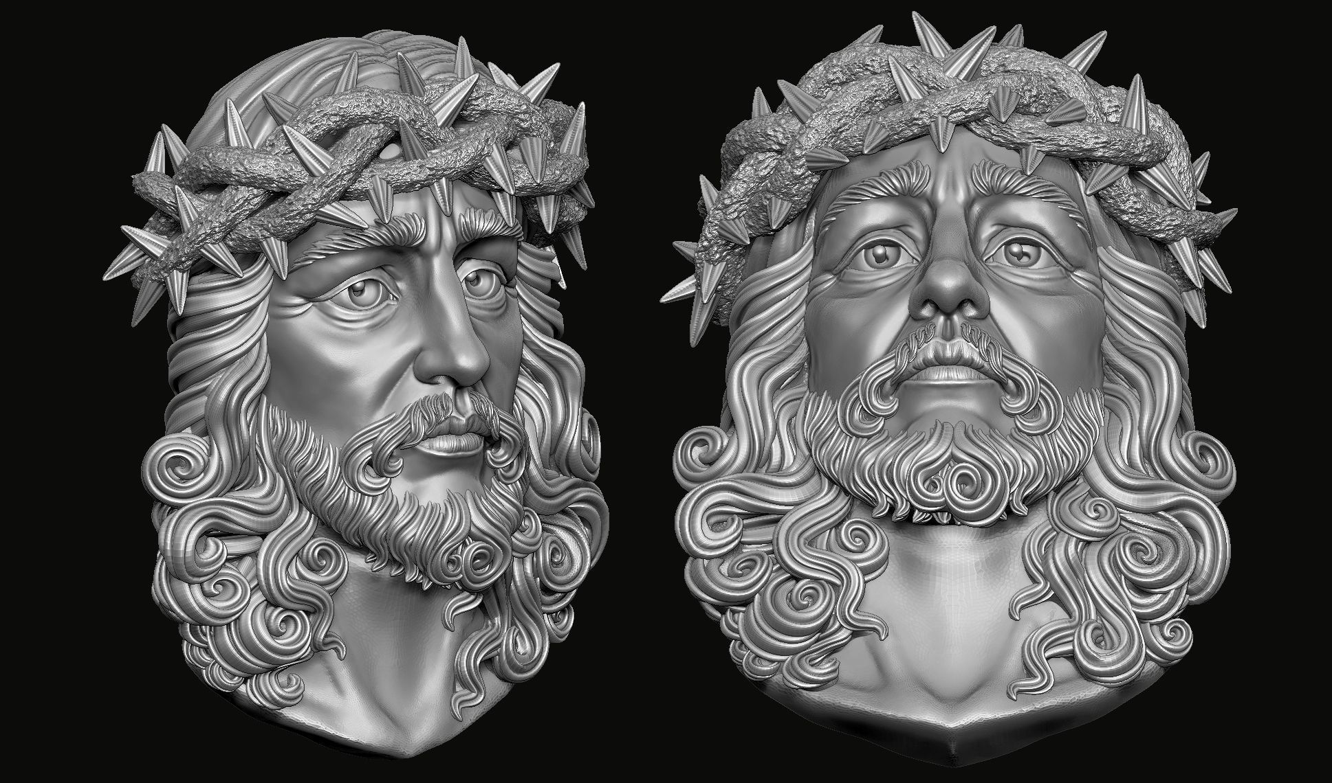 Jesus Pendant 3D print model_3