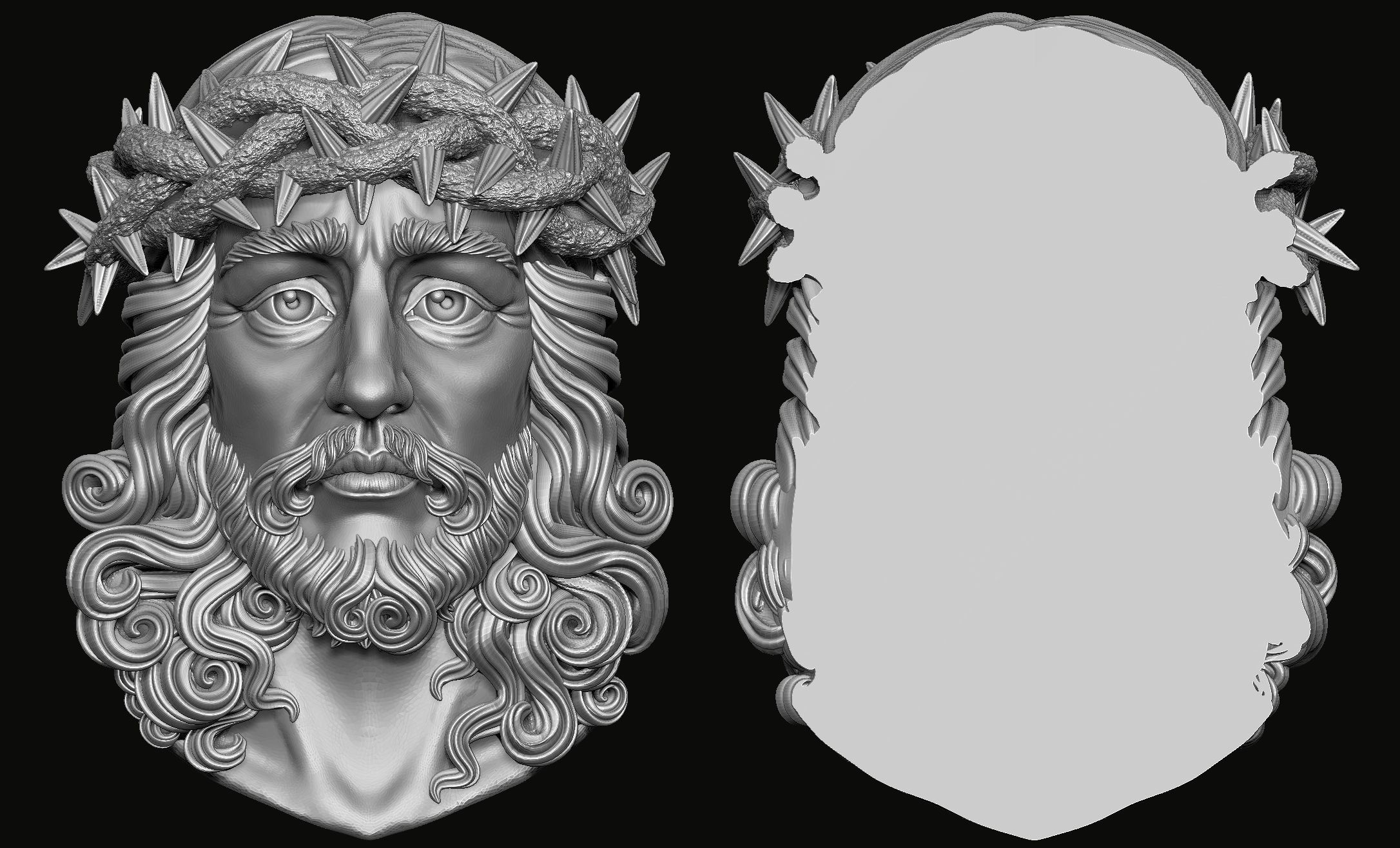 Jesus Pendant 3D print model_2