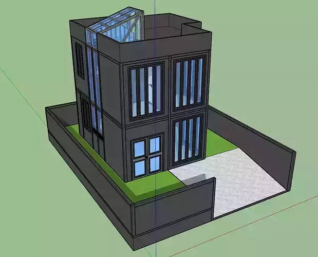 2 Story Modern Minimalist House with Rooftop