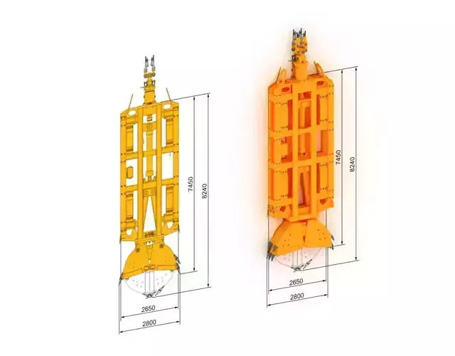 DHG-V Diaphragm Wall Hydraulic Grab 3D model