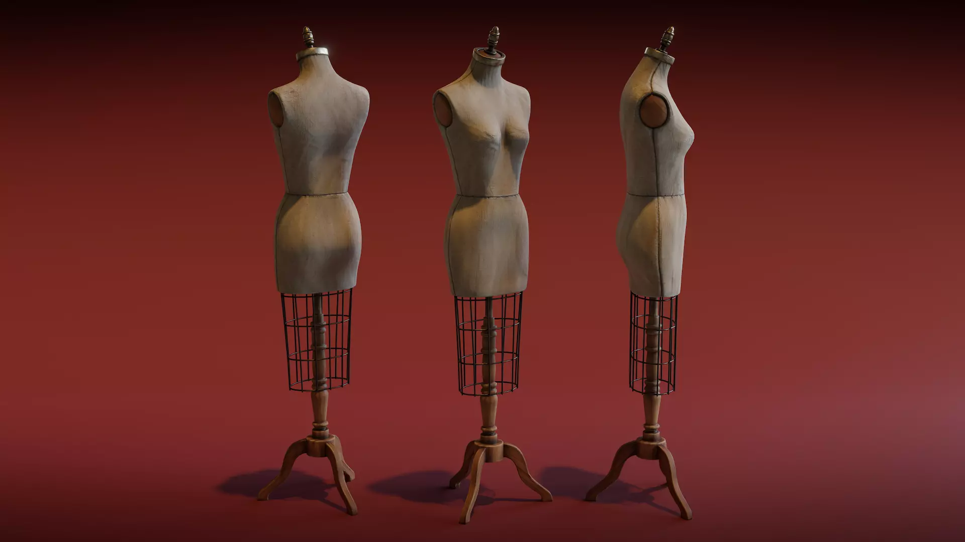Tailor Mannequin Low-poly 3D model_0