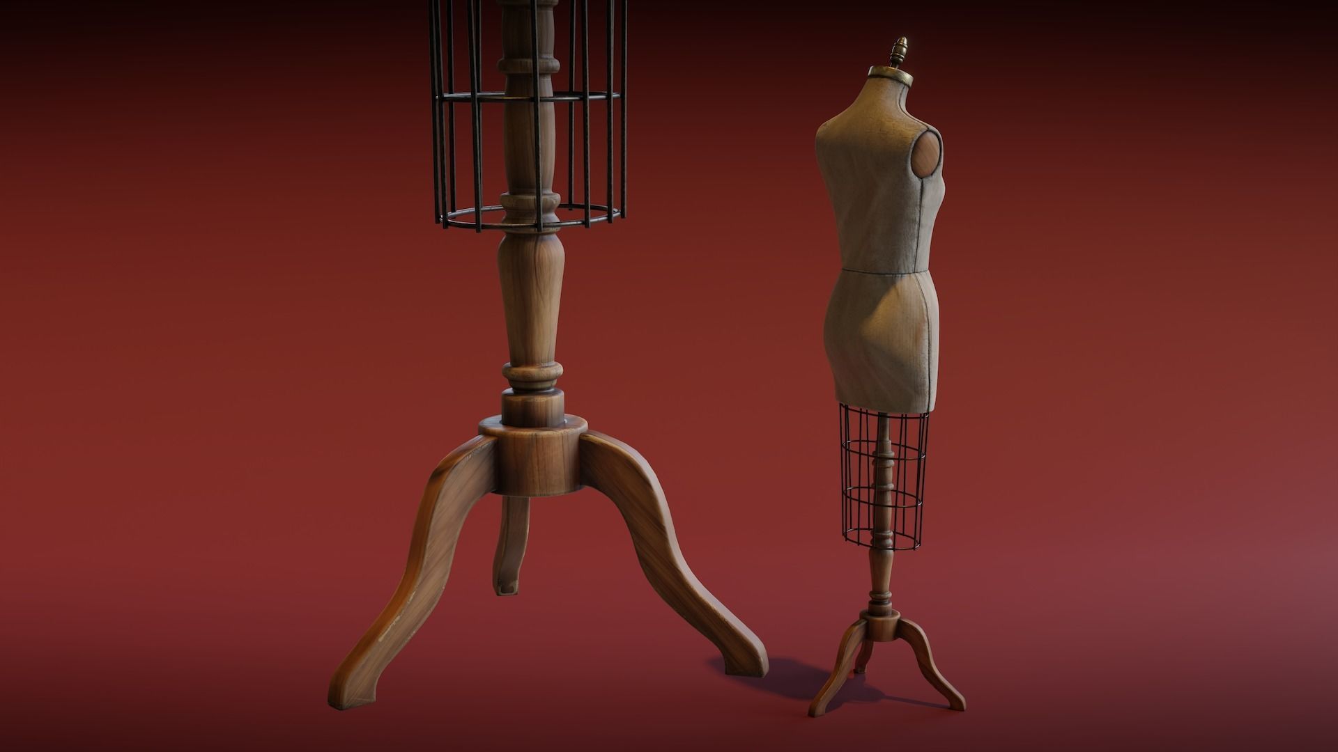 Tailor Mannequin Low-poly 3D model_5