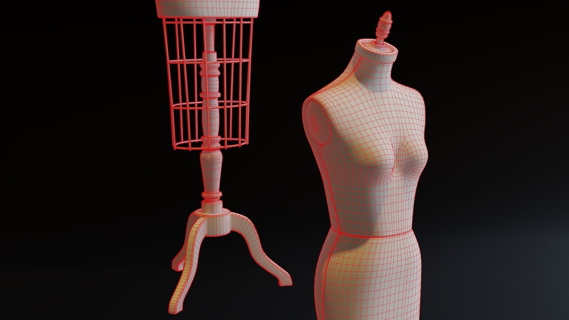 Tailor Mannequin Low-poly 3D model_7