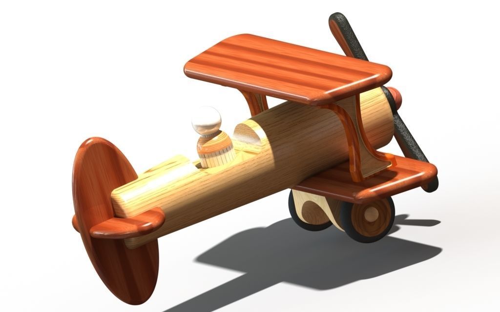 Biplane Toy Aircraft 3D print model_1