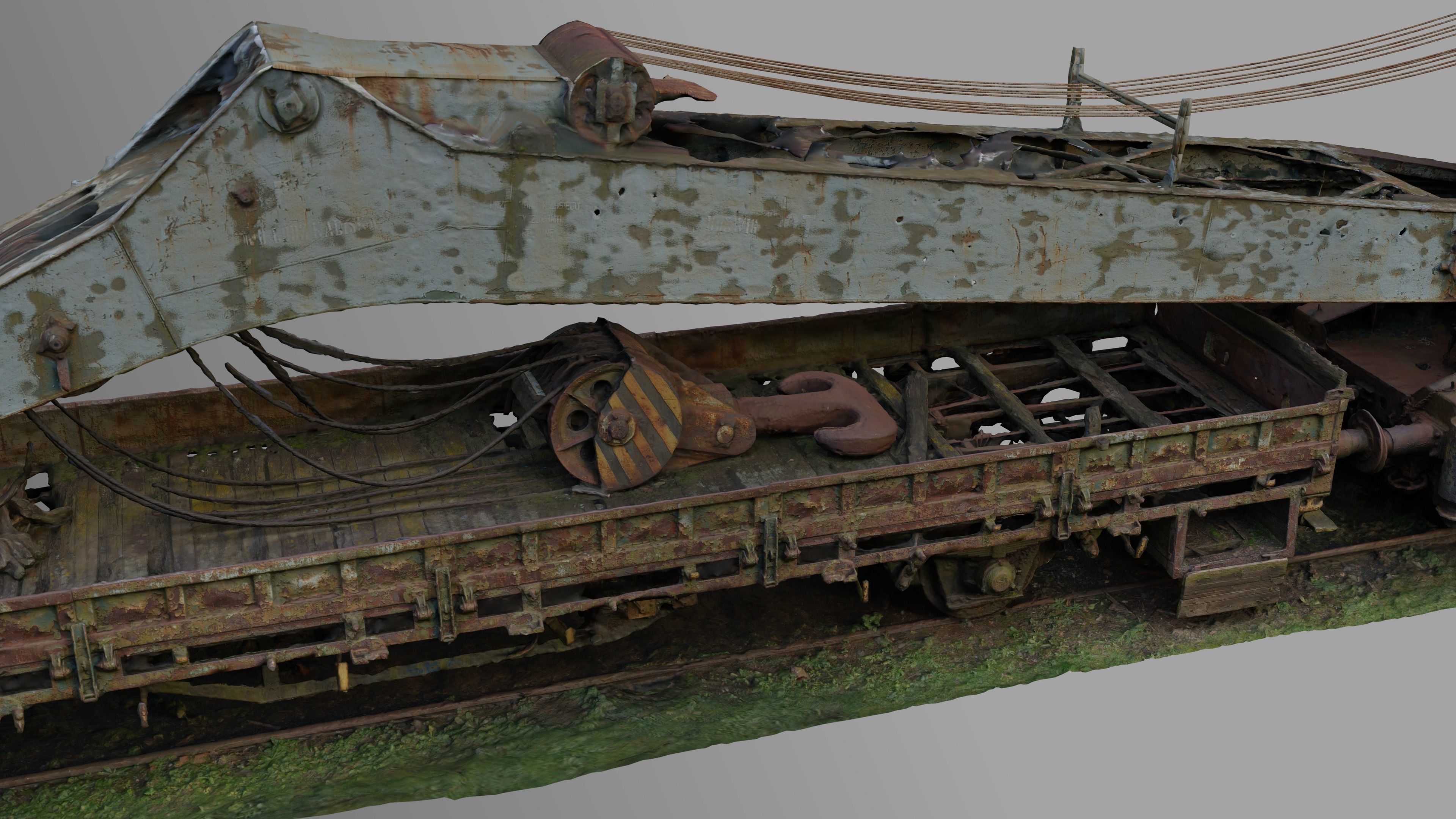 Rusty Railroad Crane 3D model_5
