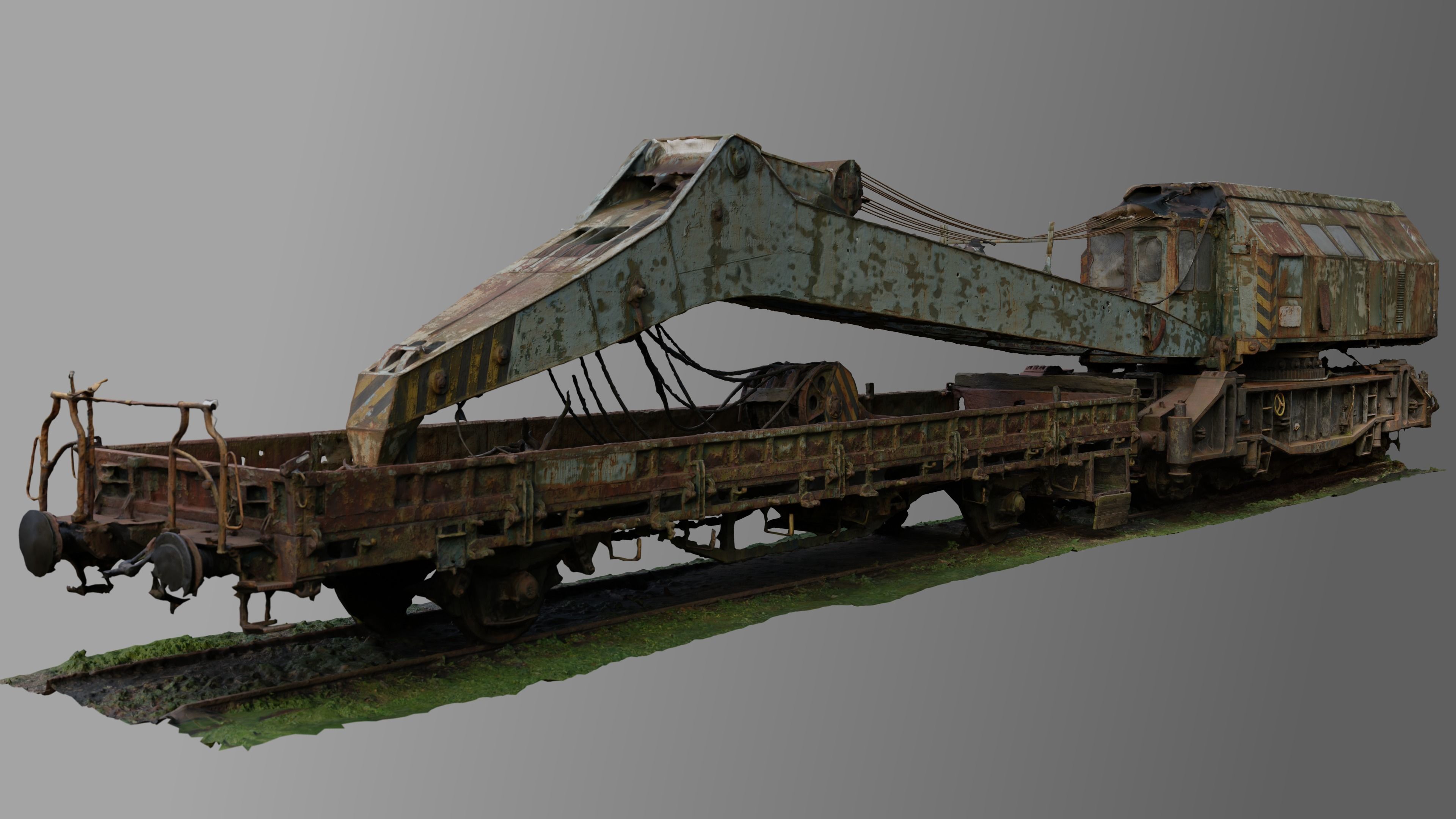 Rusty Railroad Crane 3D model_3