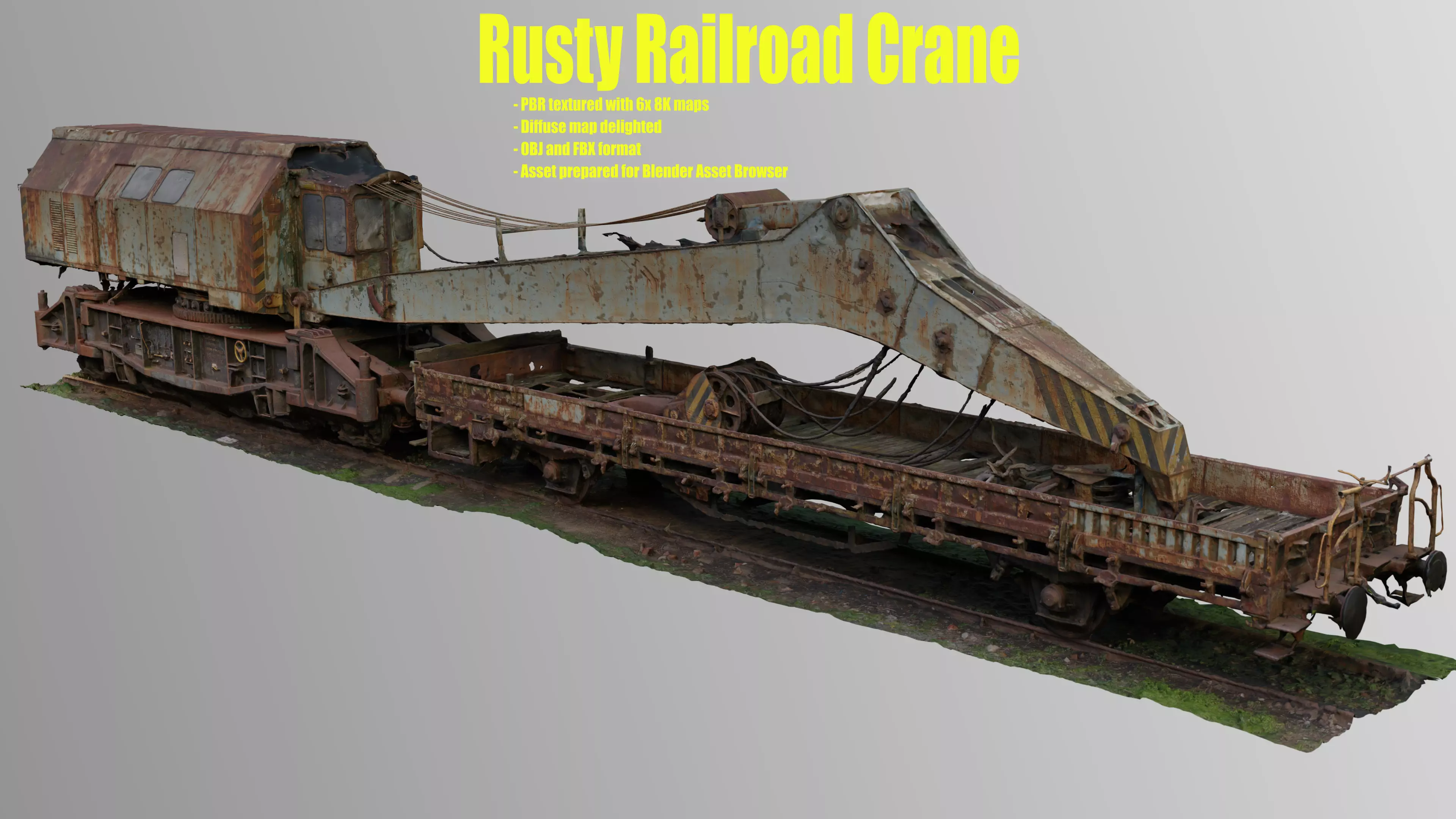 Rusty Railroad Crane 3D model_0