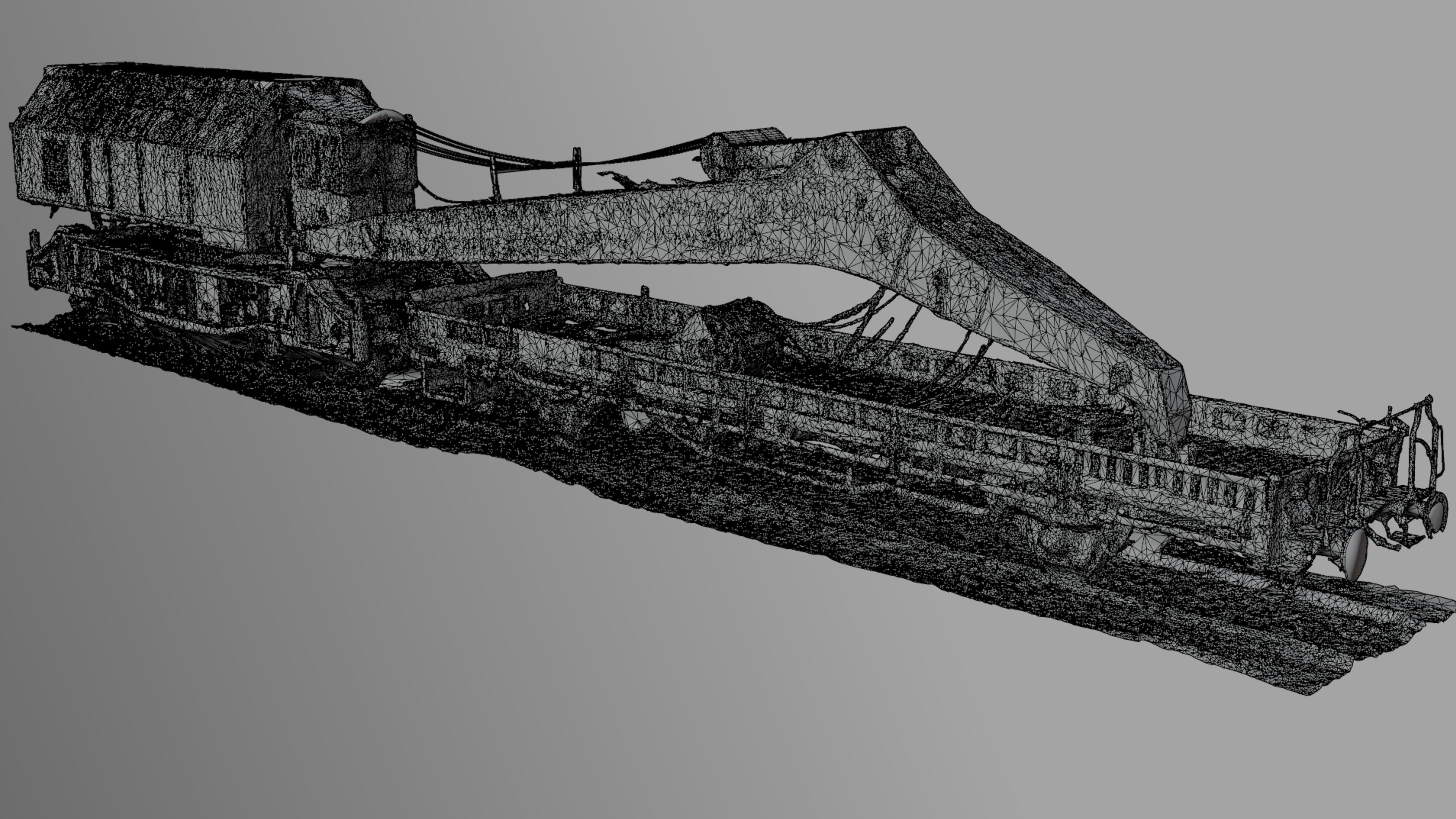 Rusty Railroad Crane 3D model_2