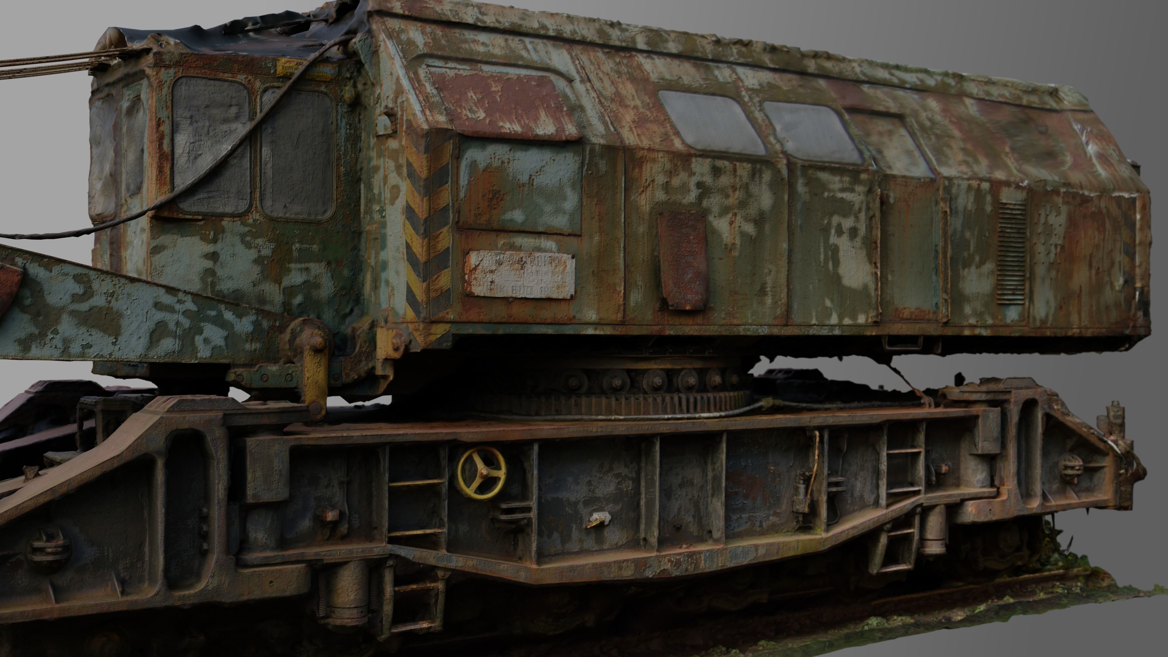 Rusty Railroad Crane 3D model_7