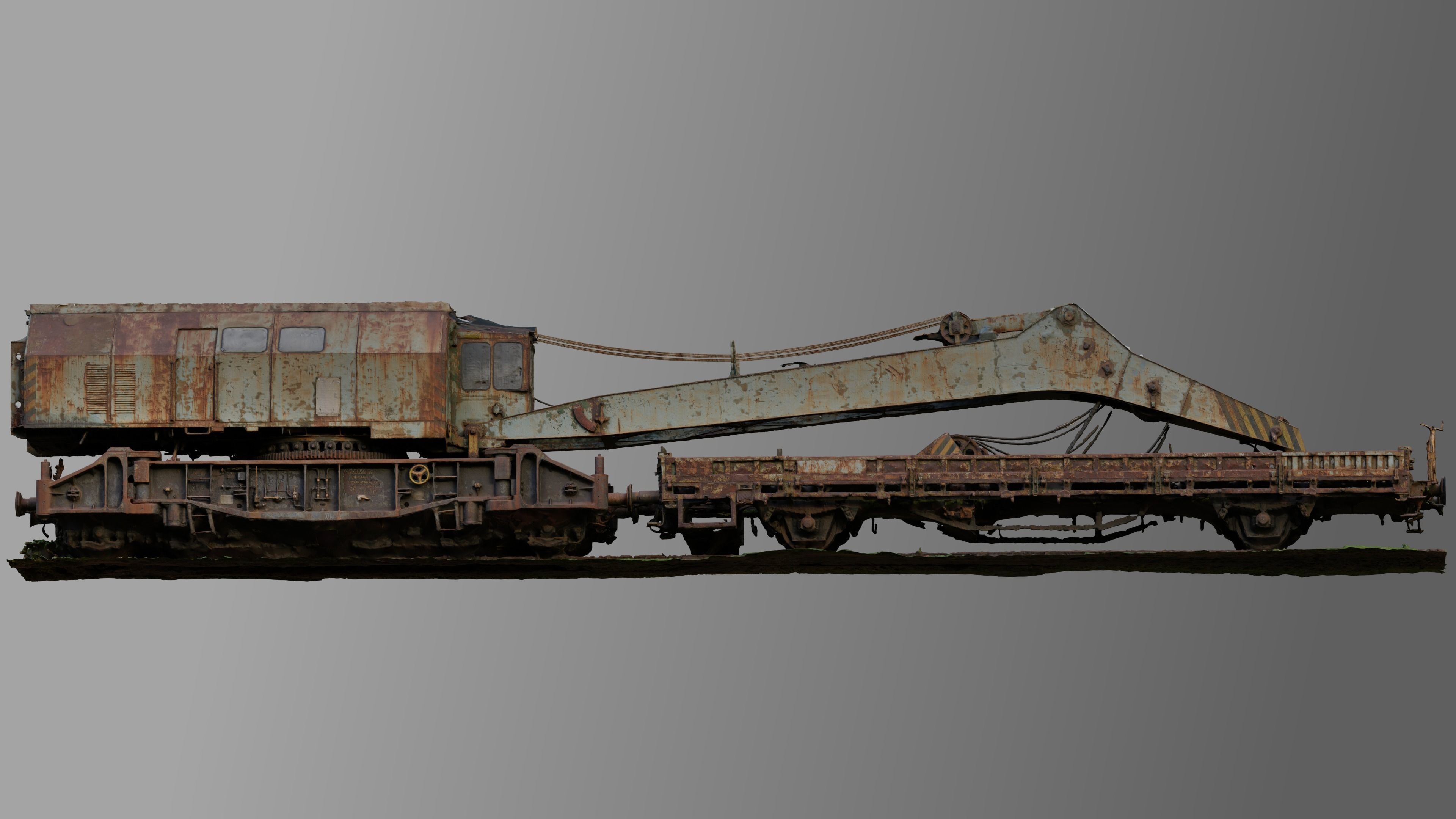 Rusty Railroad Crane 3D model_11