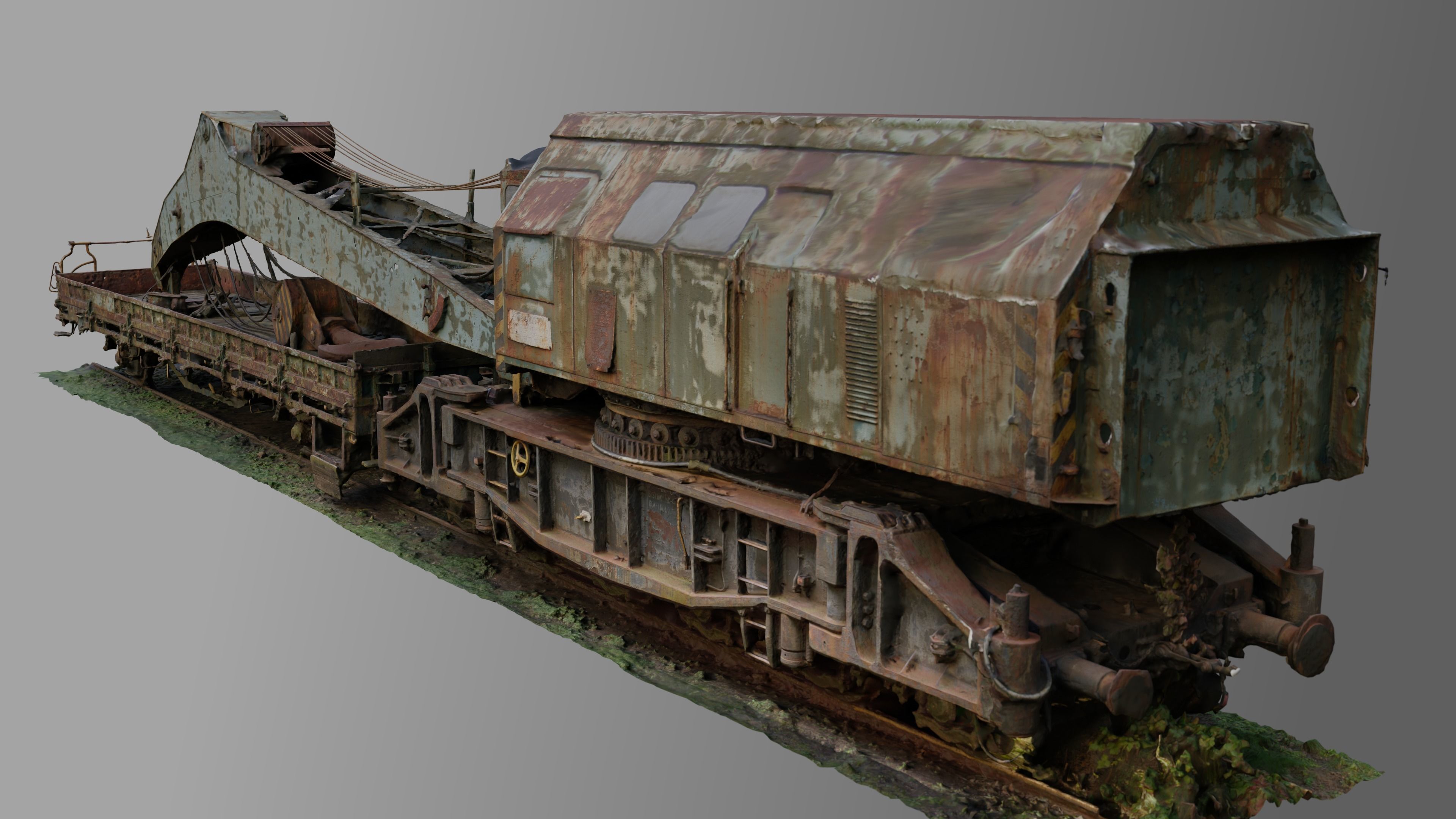 Rusty Railroad Crane 3D model_9