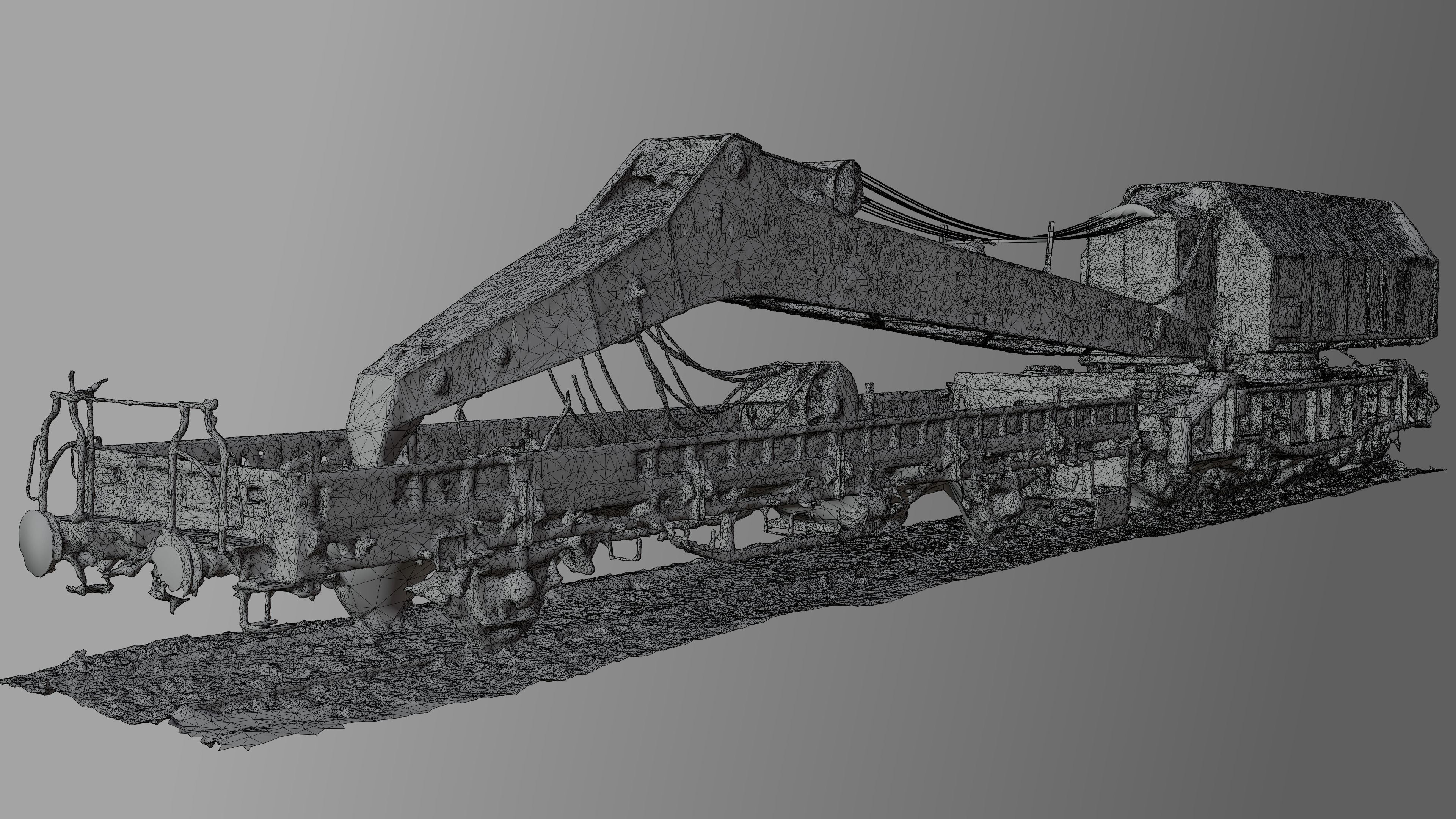 Rusty Railroad Crane 3D model_4