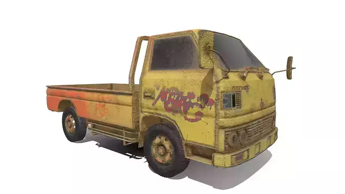 mitsubishi-colt-diesel truck with graffiti