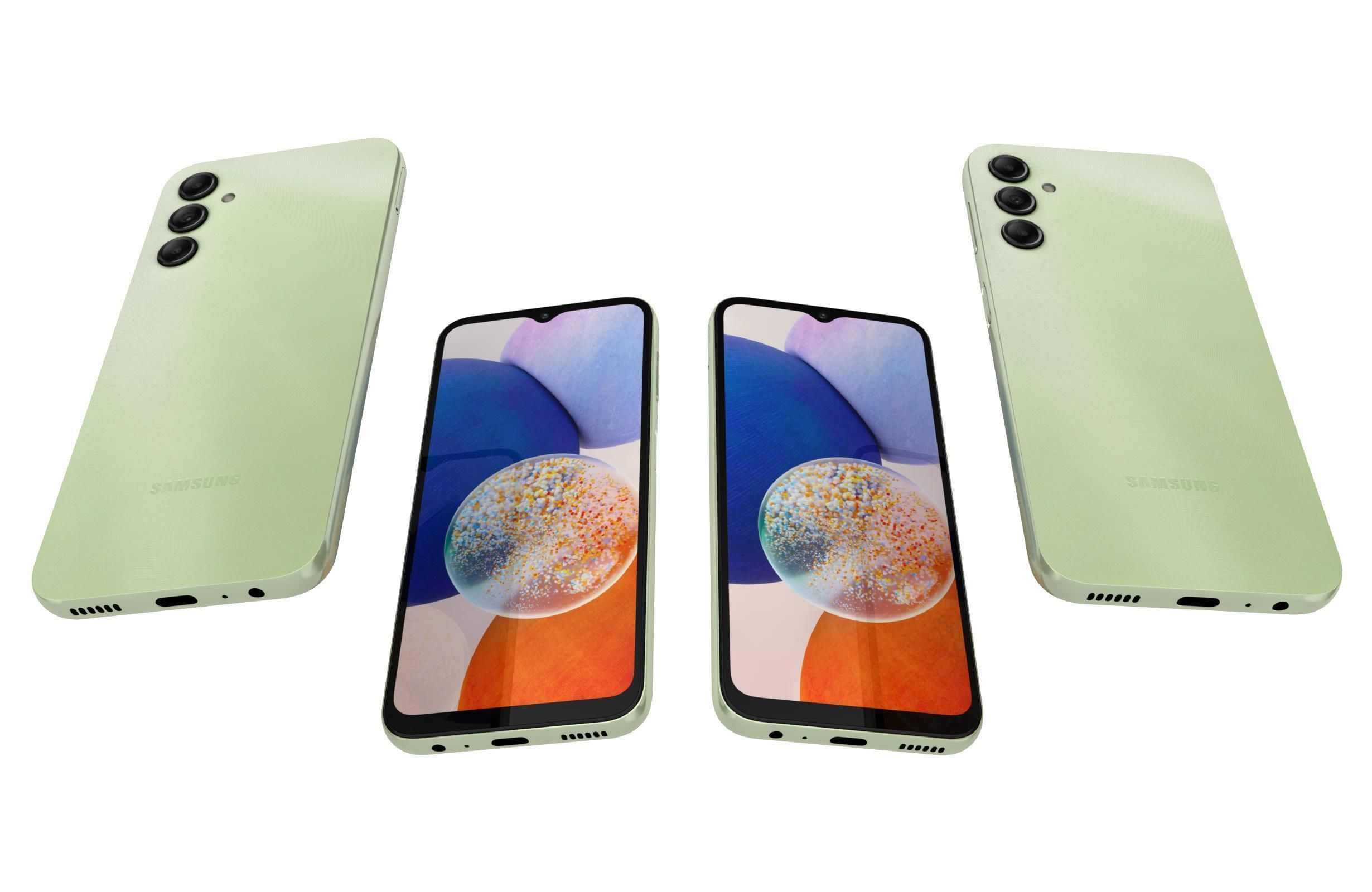 Samsung Galaxy A14 5G Light Green Low-poly 3D model_5