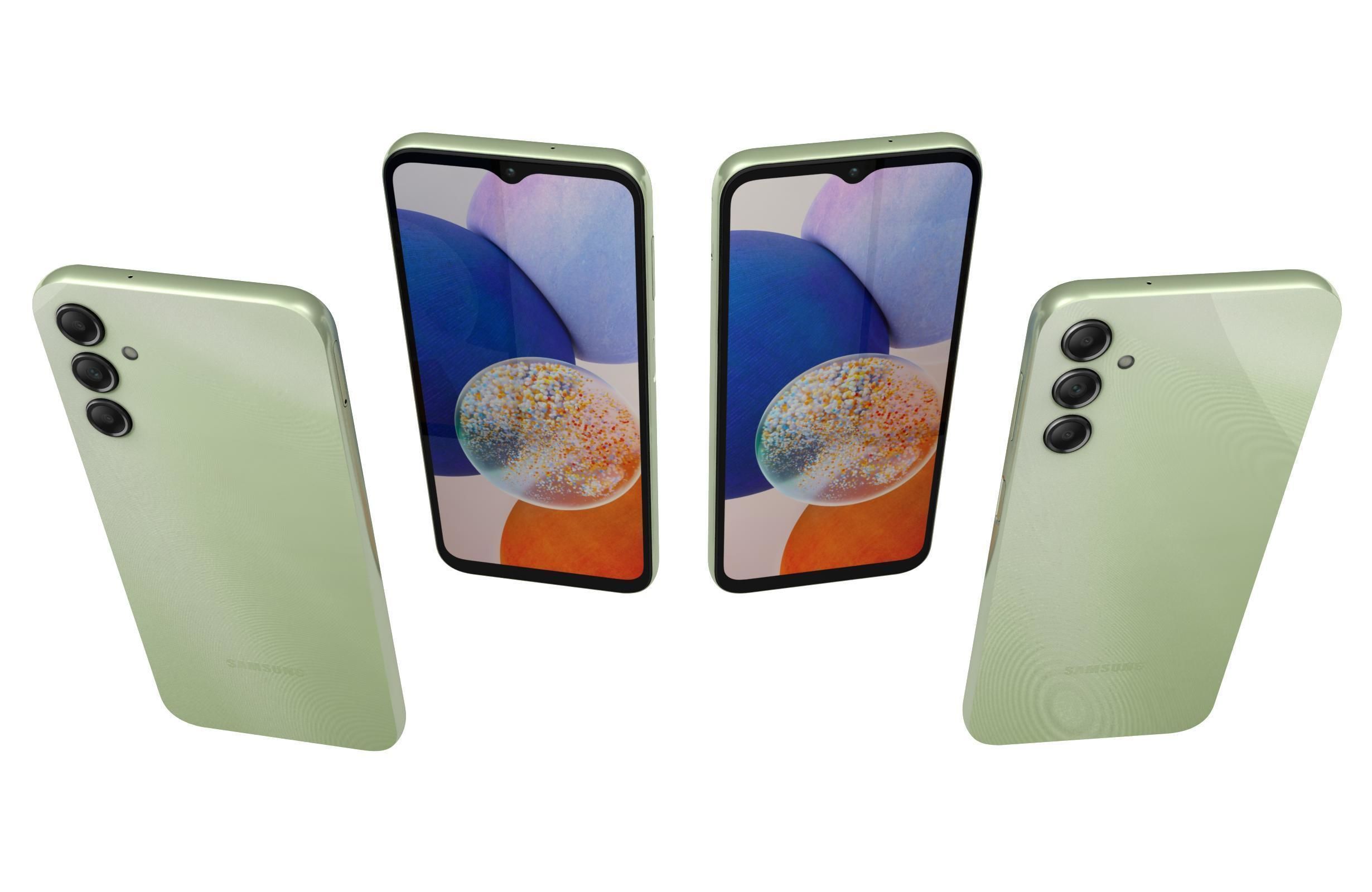 Samsung Galaxy A14 5G Light Green Low-poly 3D model_4