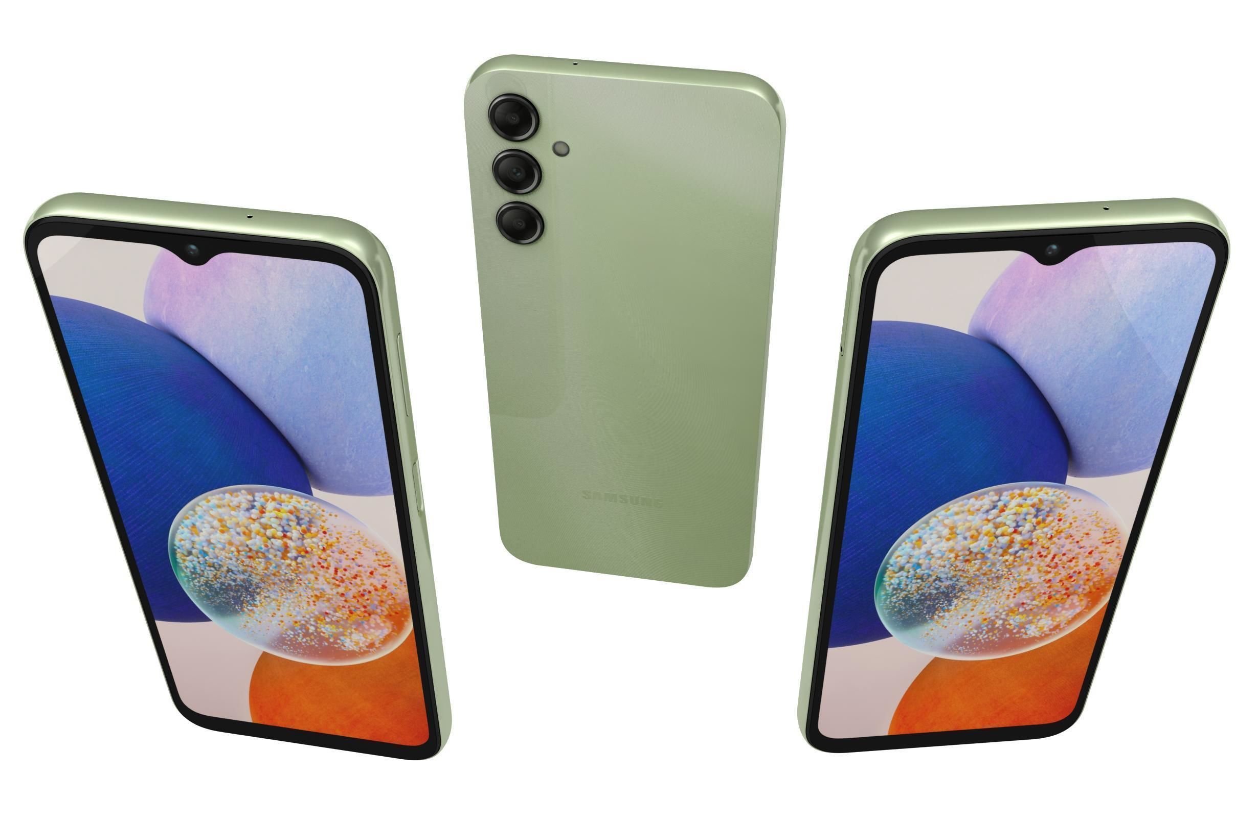 Samsung Galaxy A14 5G Light Green Low-poly 3D model_1