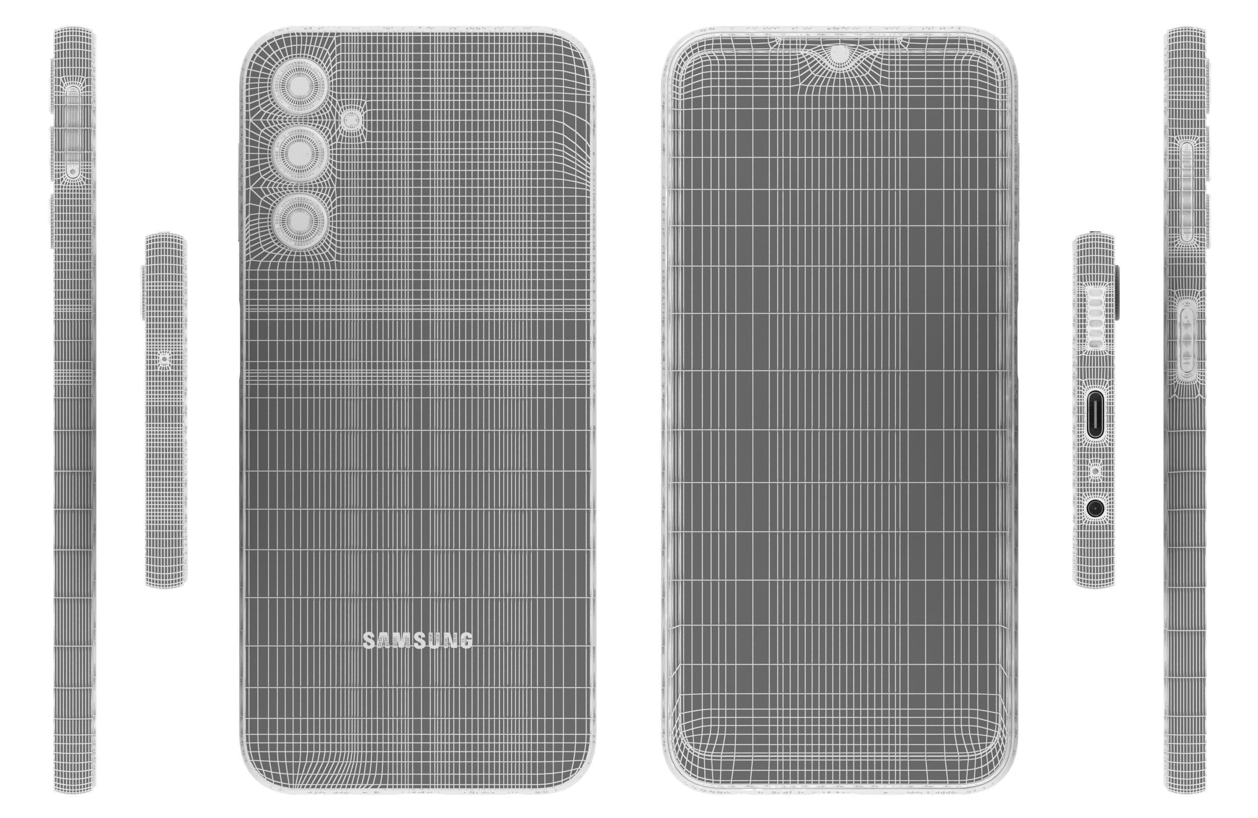 Samsung Galaxy A14 5G Light Green Low-poly 3D model_17