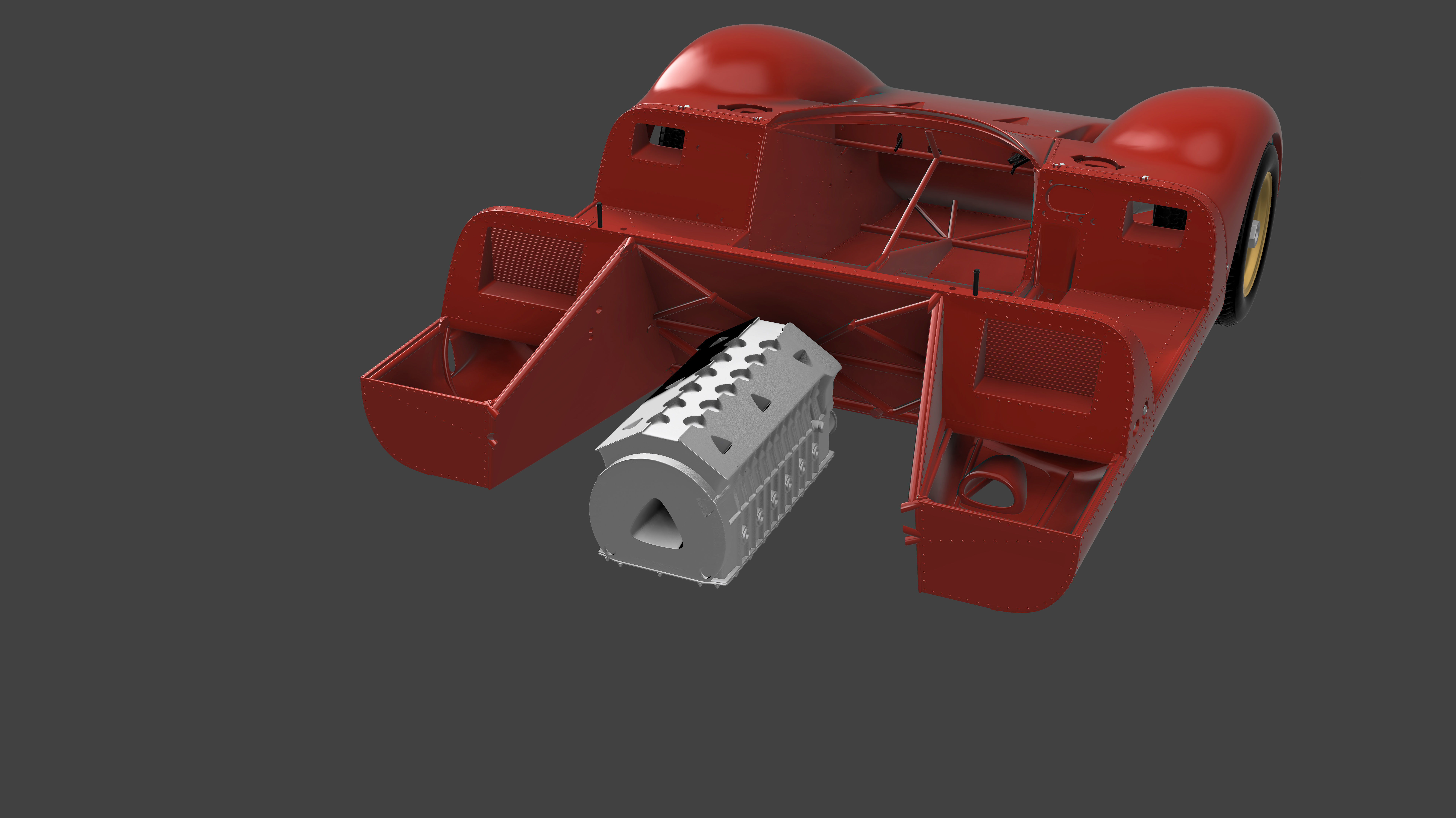 Ferrari 312P Berlinetta Modern - Car Kit 3D print model_36