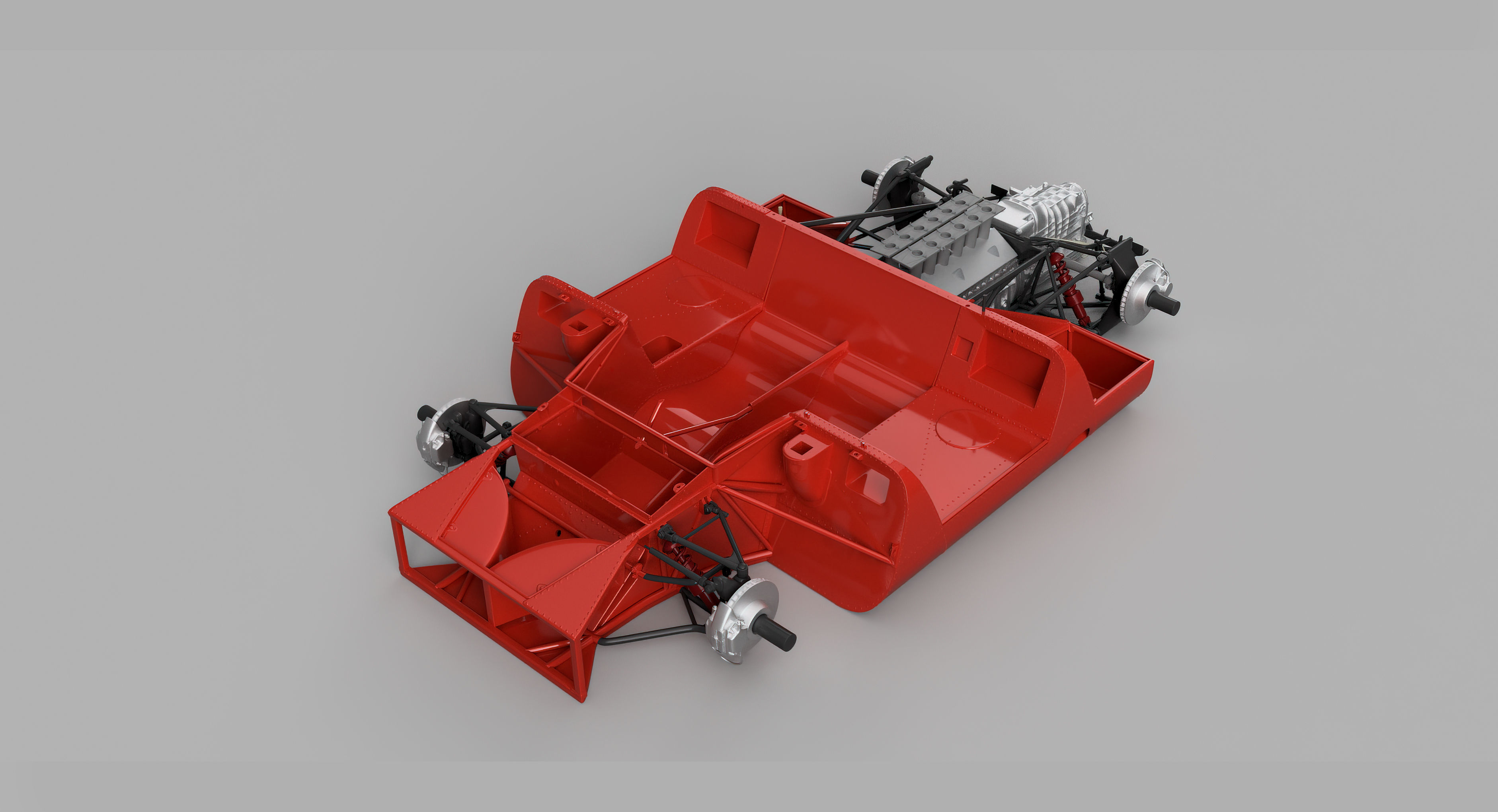 Ferrari 312P Berlinetta Modern - Car Kit 3D print model_9