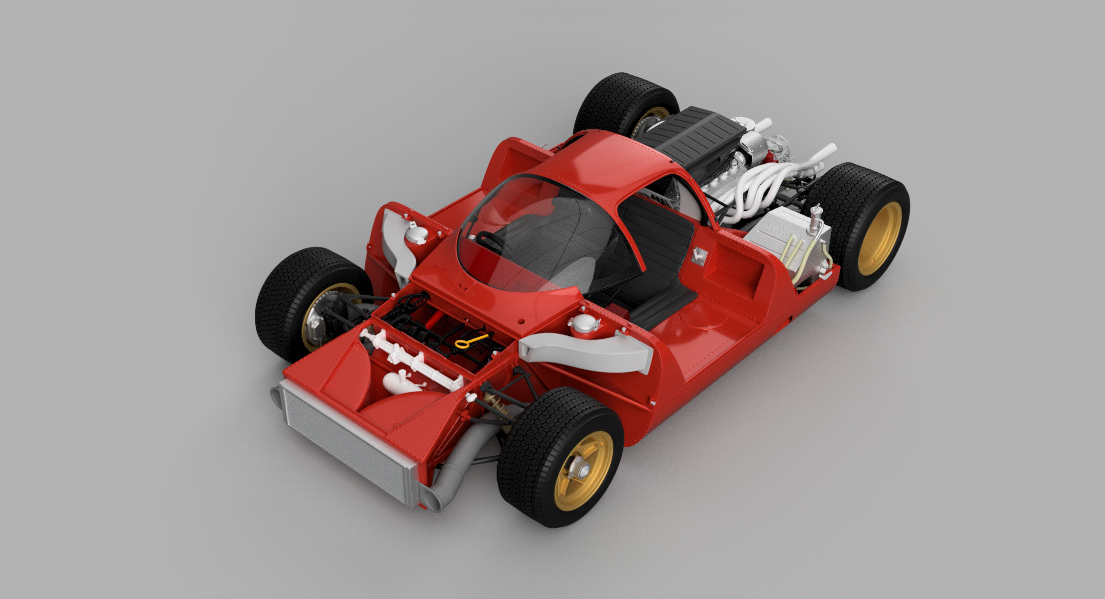 Ferrari 312P Berlinetta Modern - Car Kit 3D print model_7