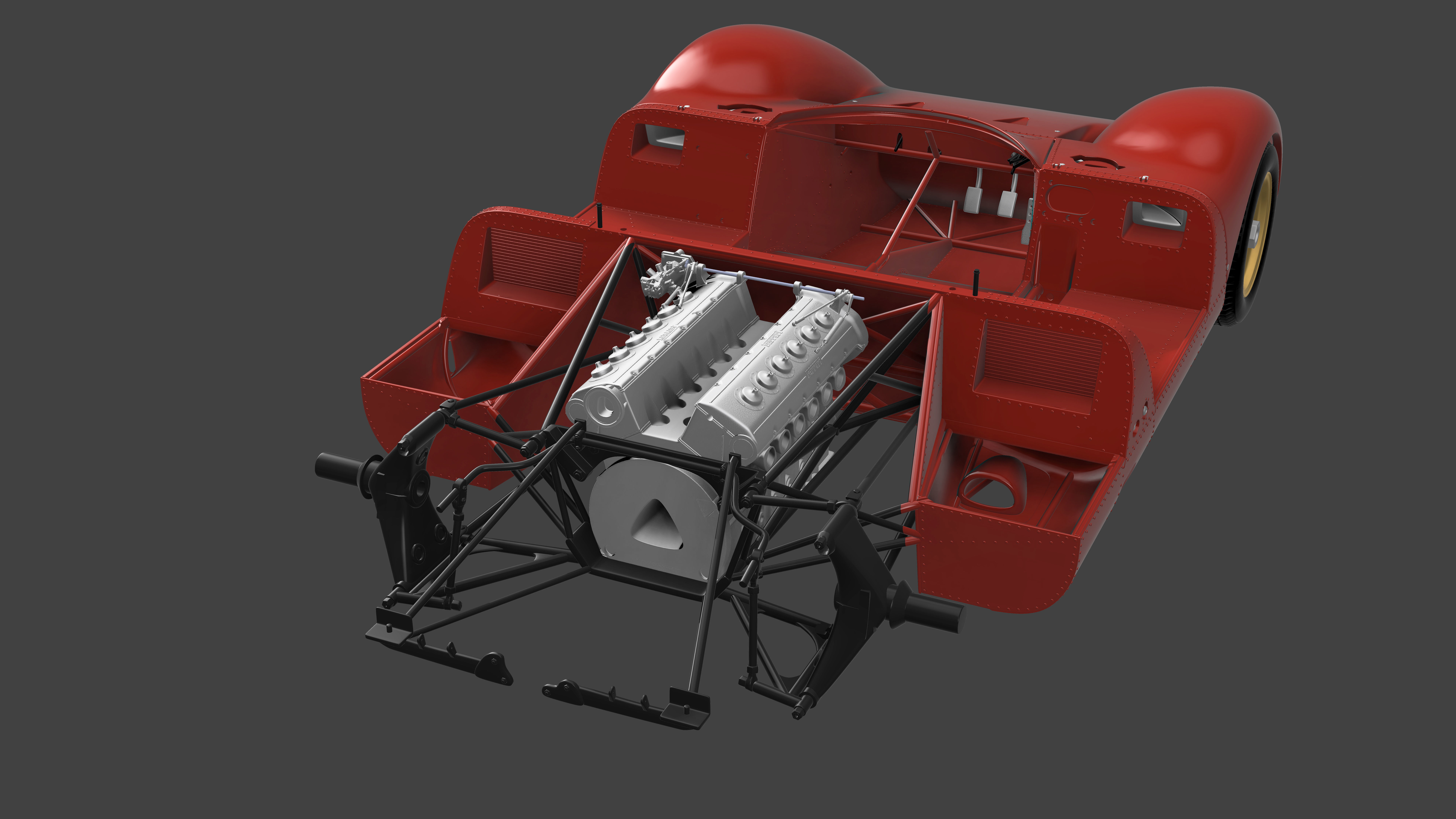 Ferrari 312P Berlinetta Modern - Car Kit 3D print model_35