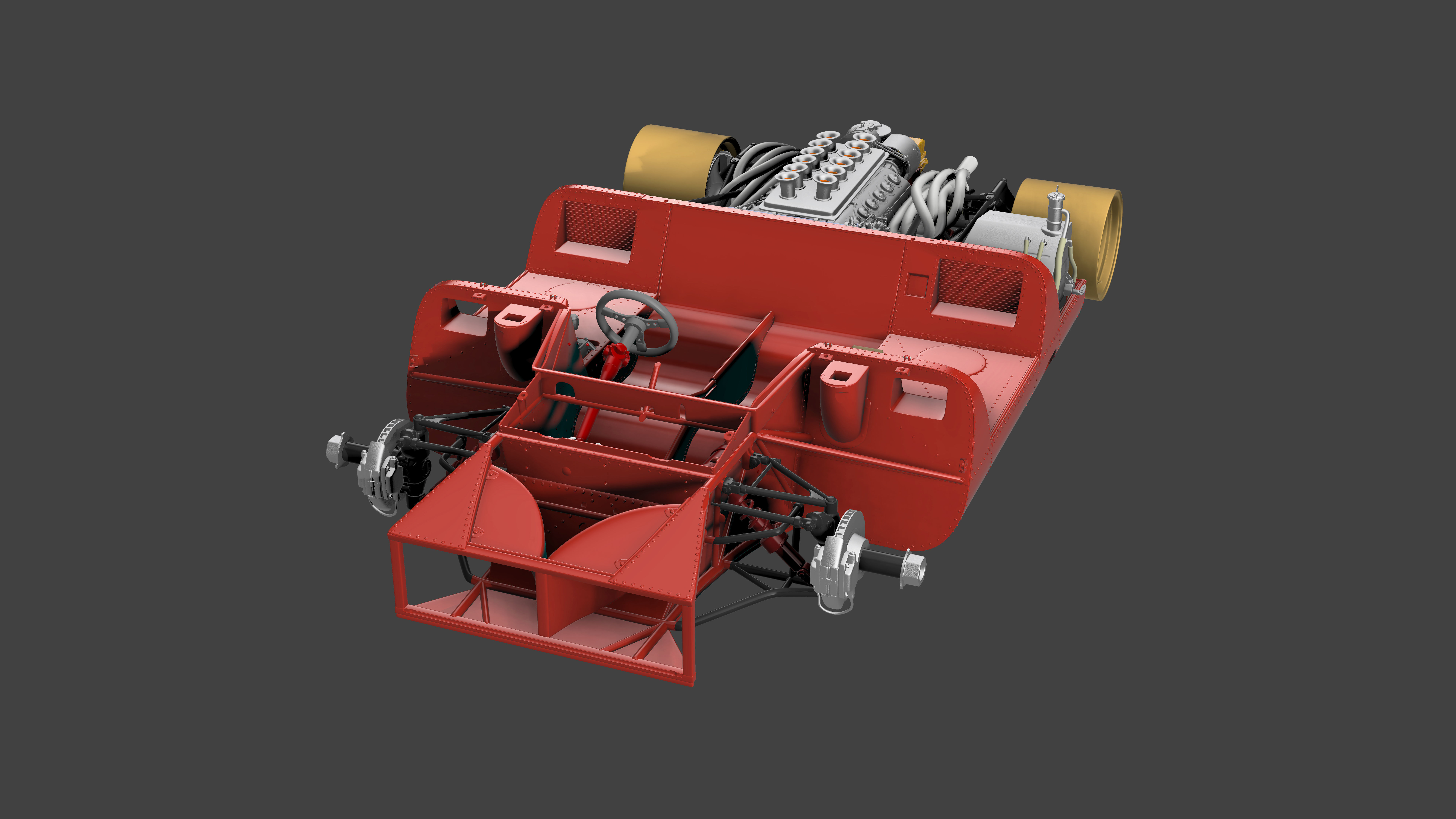 Ferrari 312P Berlinetta Modern - Car Kit 3D print model_26