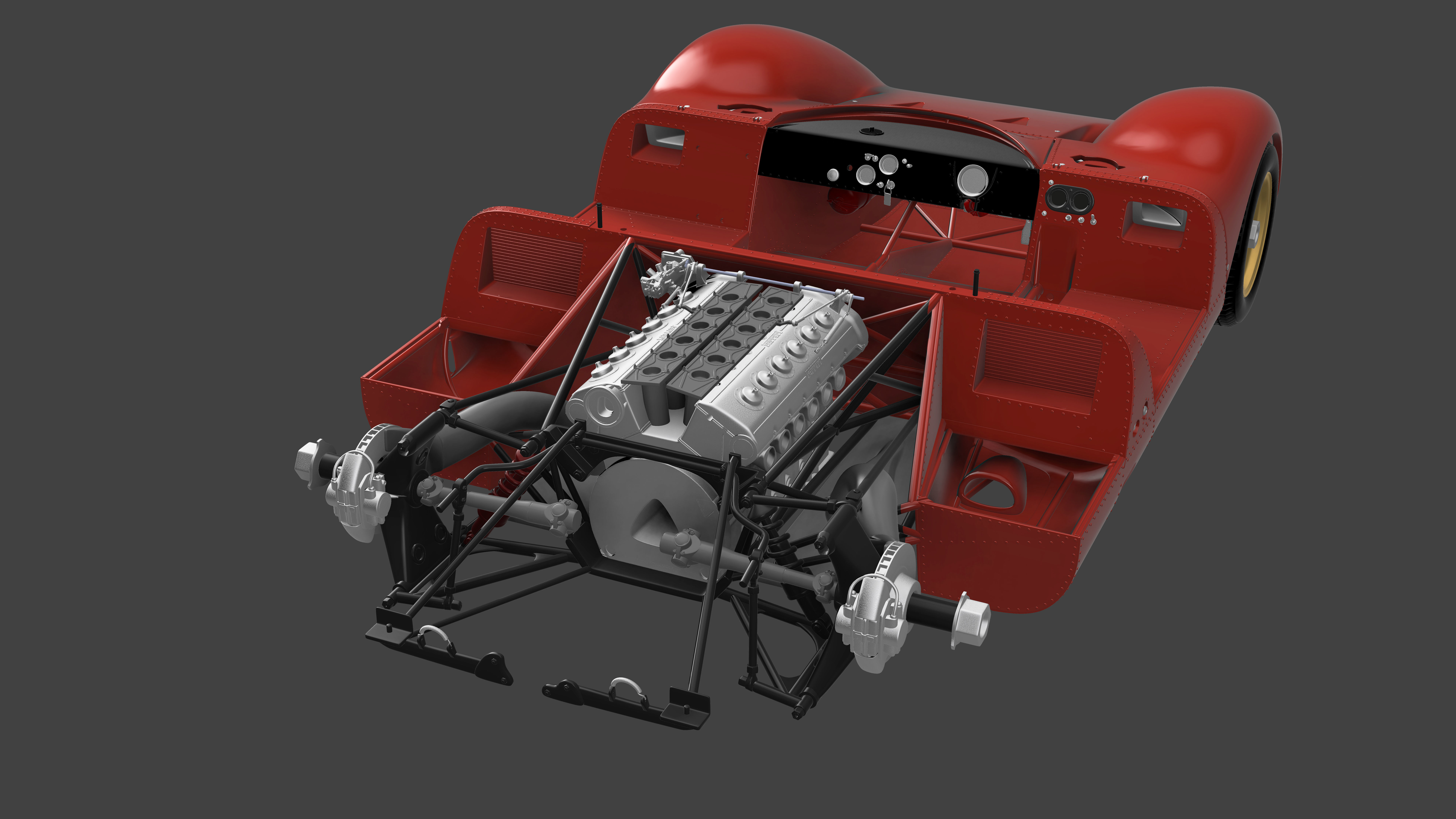 Ferrari 312P Berlinetta Modern - Car Kit 3D print model_34
