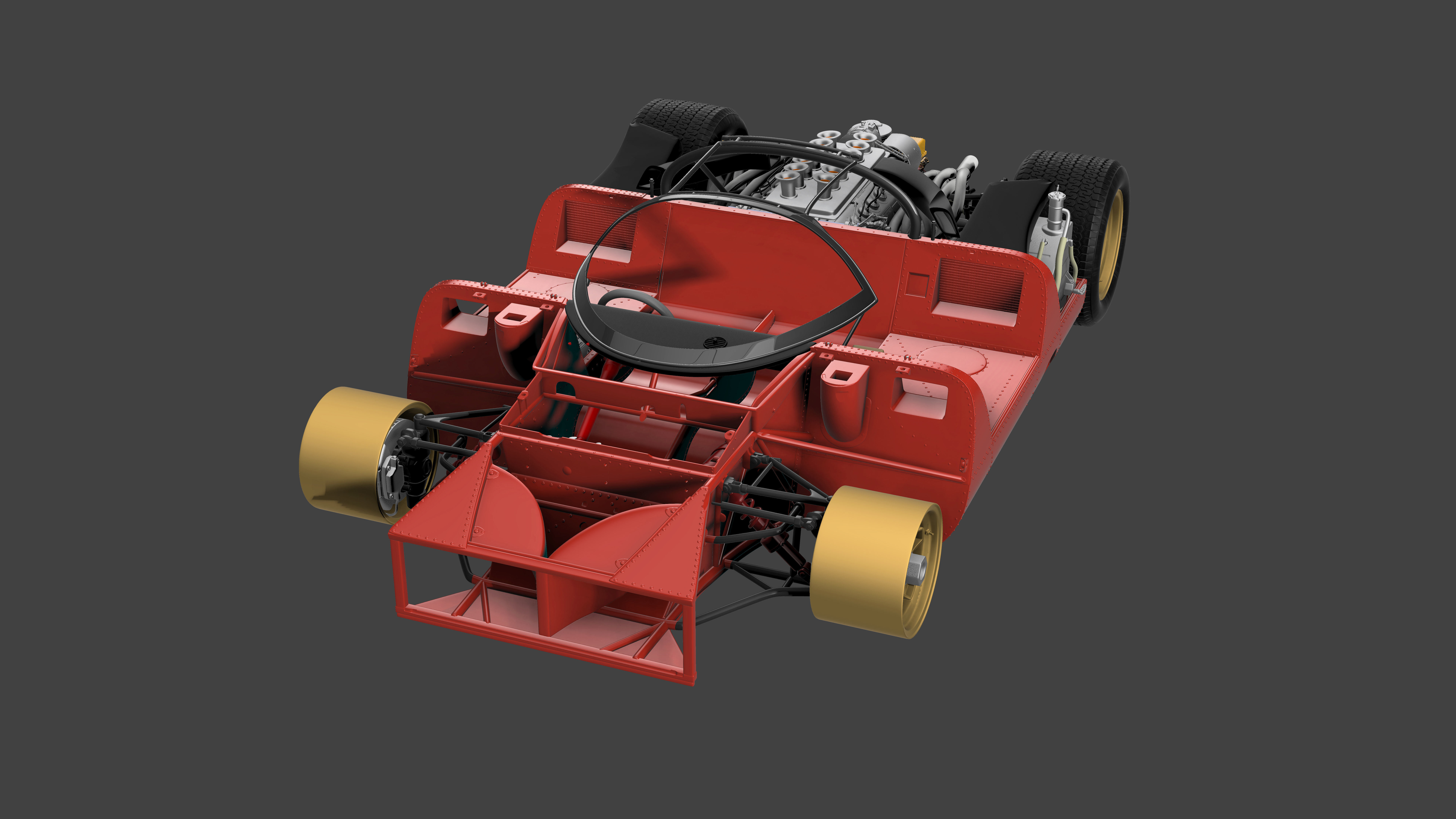 Ferrari 312P Berlinetta Modern - Car Kit 3D print model_25