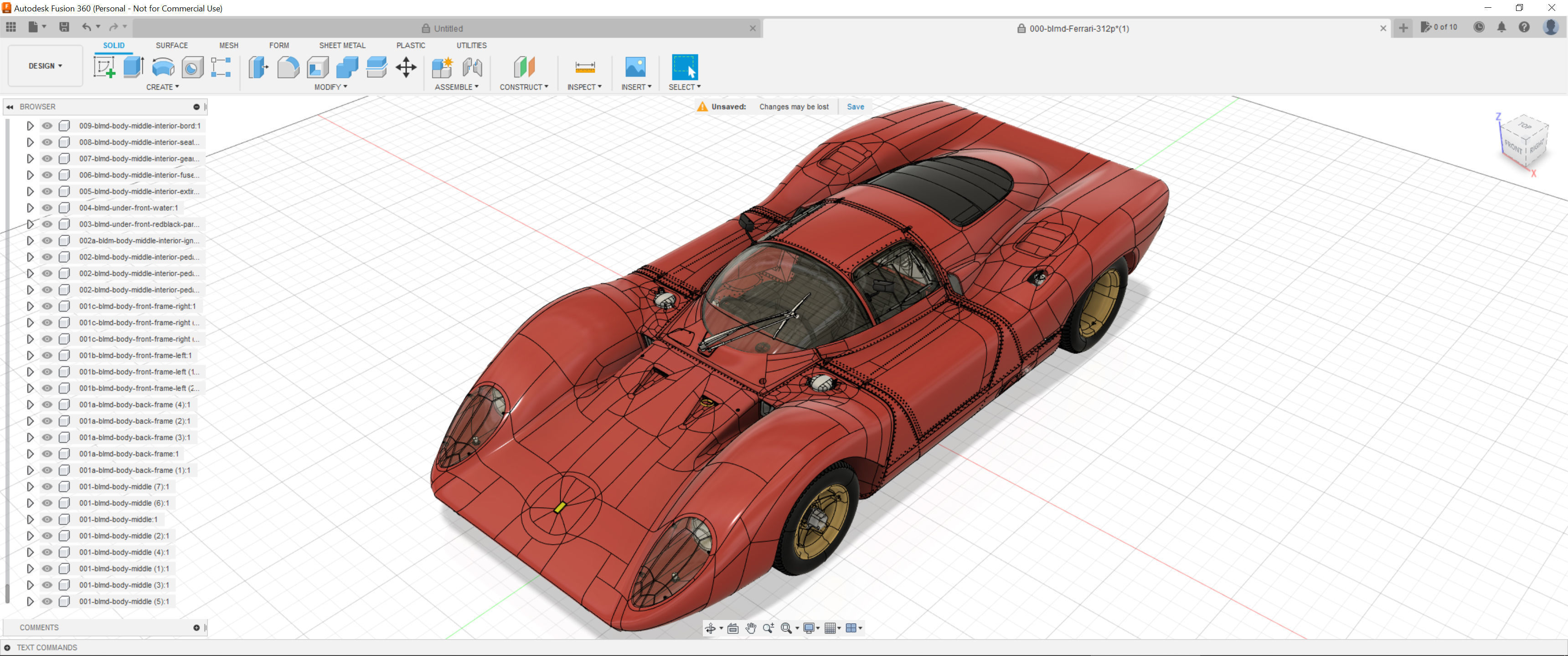 Ferrari 312P Berlinetta Modern - Car Kit 3D print model_41