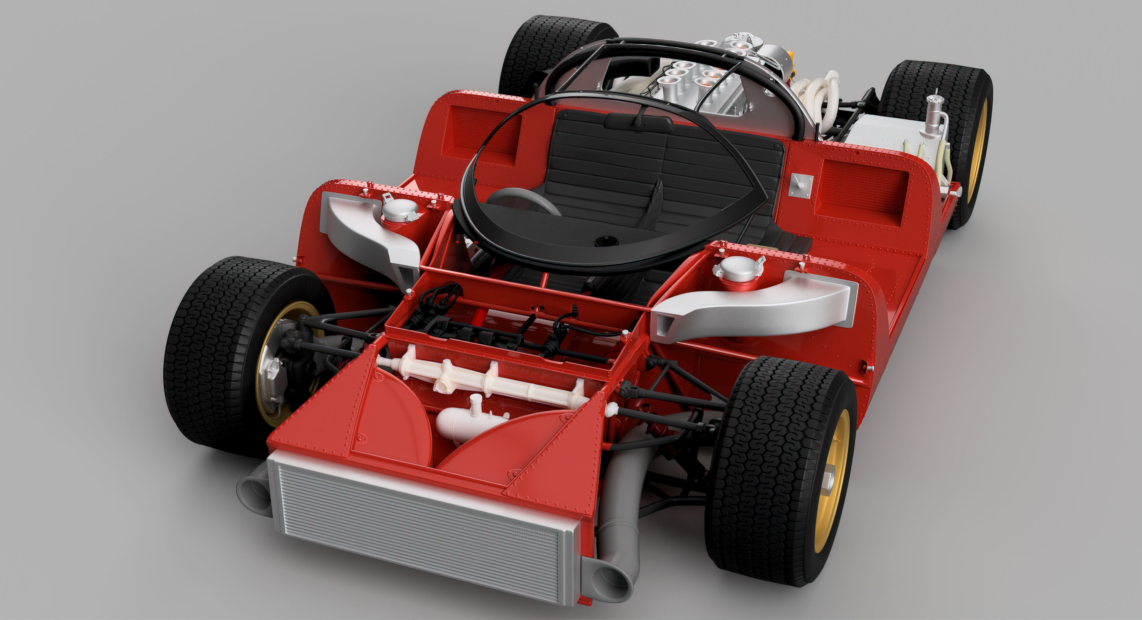 Ferrari 312P Berlinetta Modern - Car Kit 3D print model_3