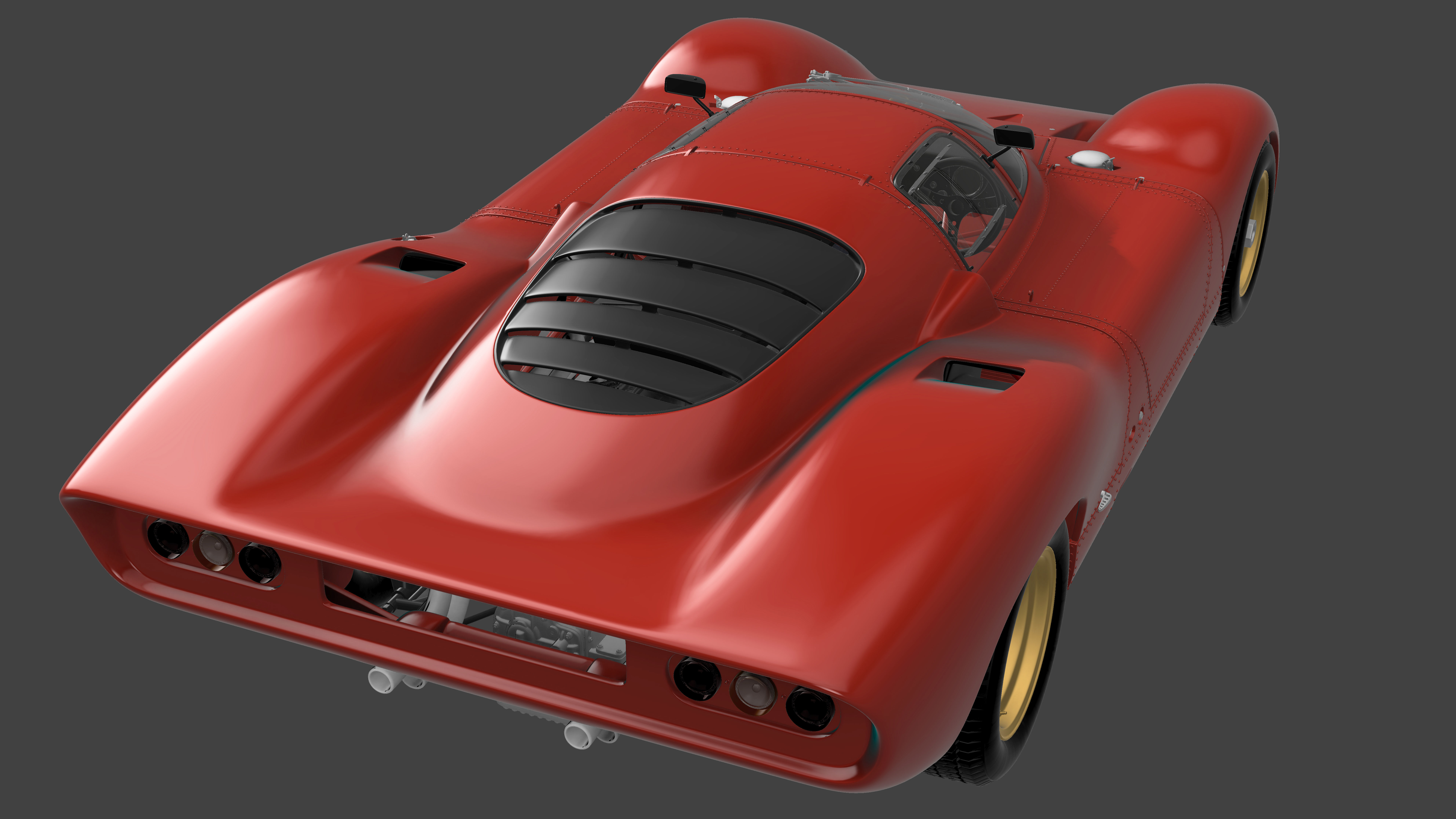 Ferrari 312P Berlinetta Modern - Car Kit 3D print model_29