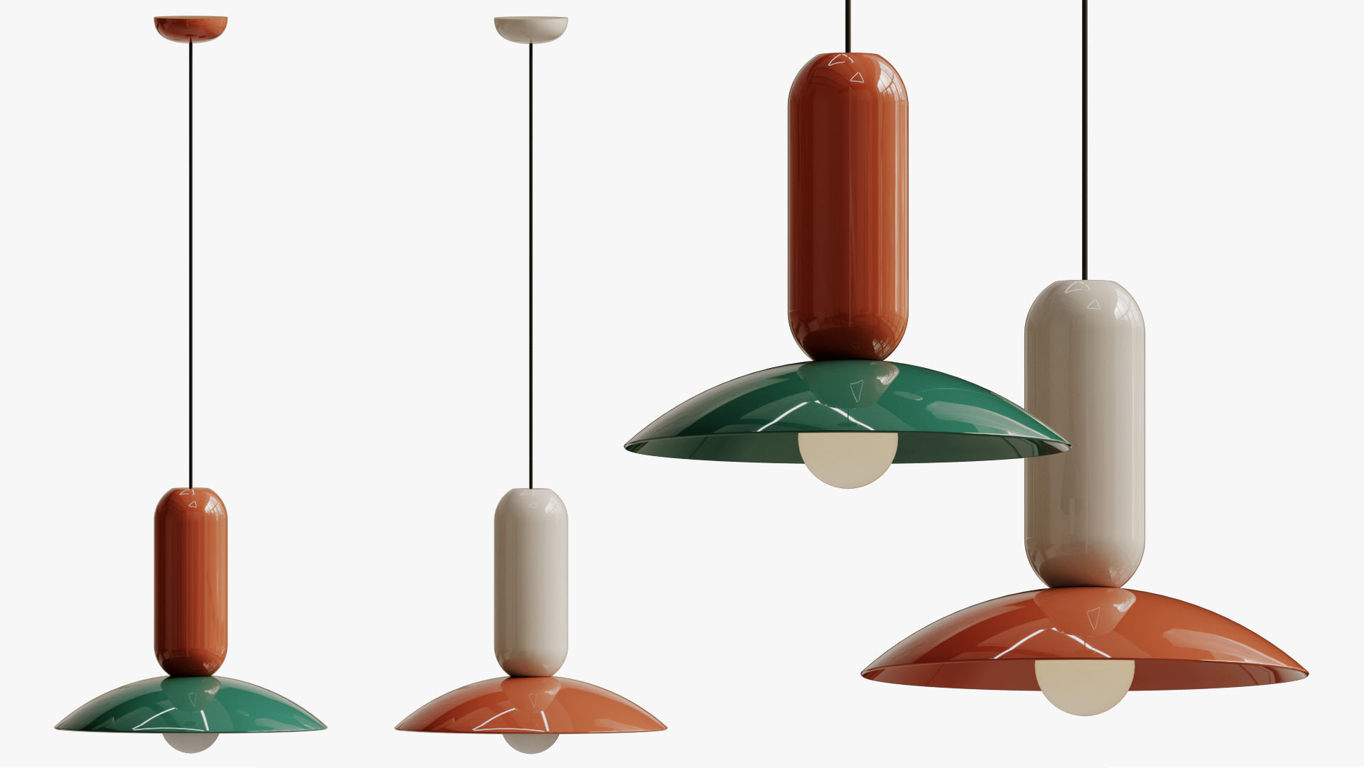 Pendant light pau 3D model_3