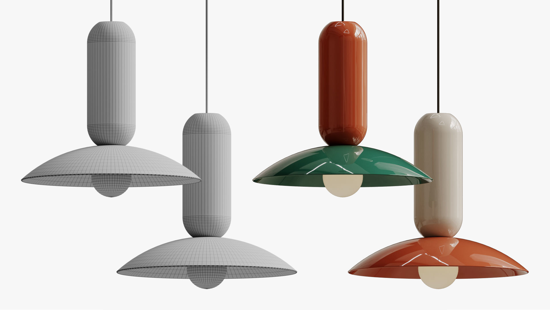 Pendant light pau 3D model_5