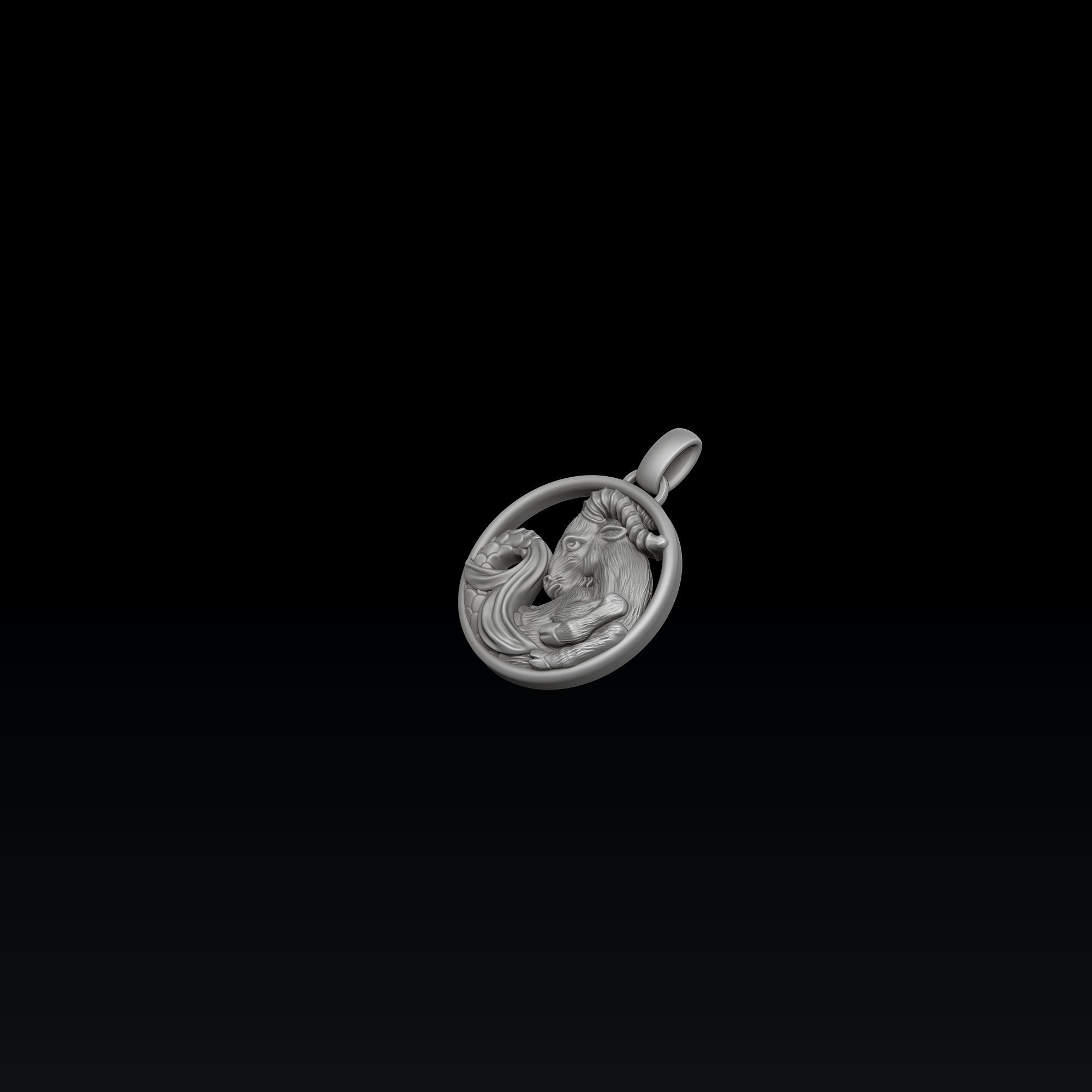 Zodiac Horoscope Capricorn Pendant 3D print model_1