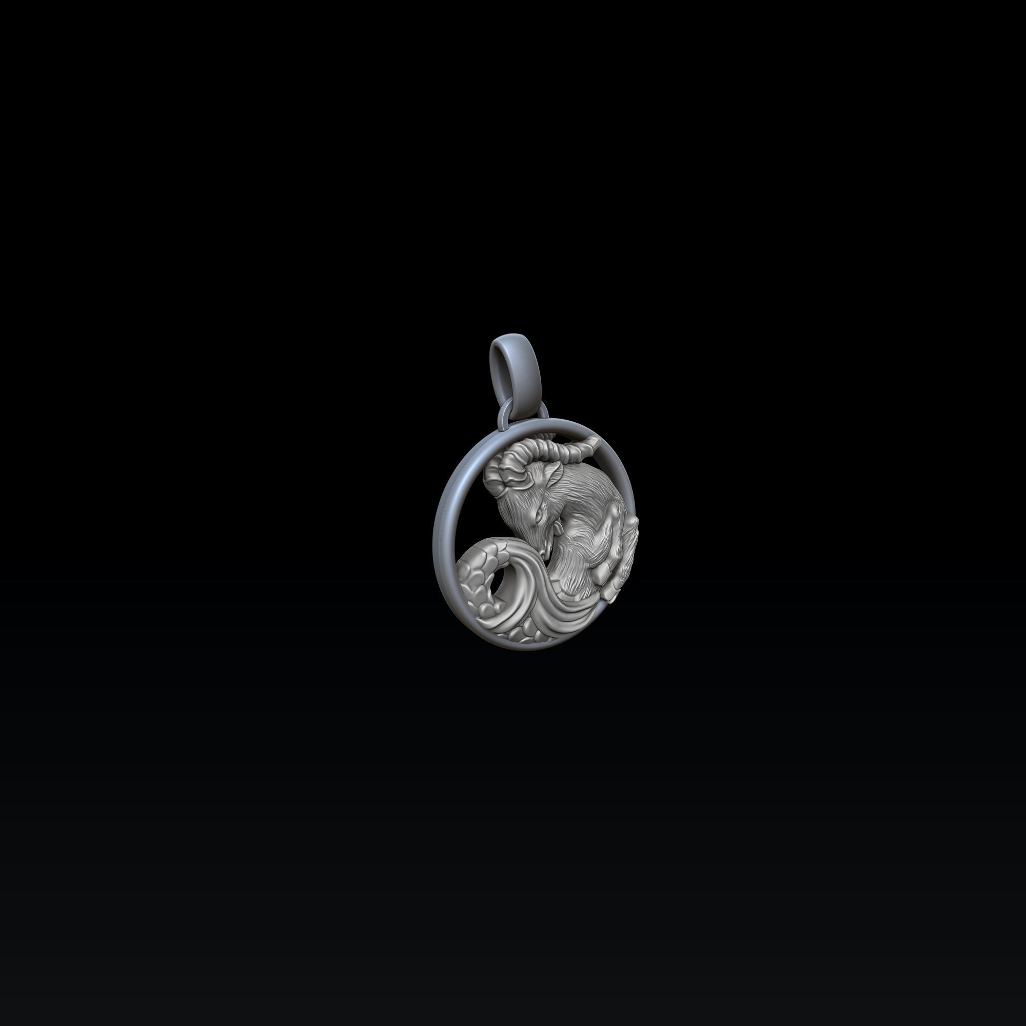 Zodiac Horoscope Capricorn Pendant 3D print model_5