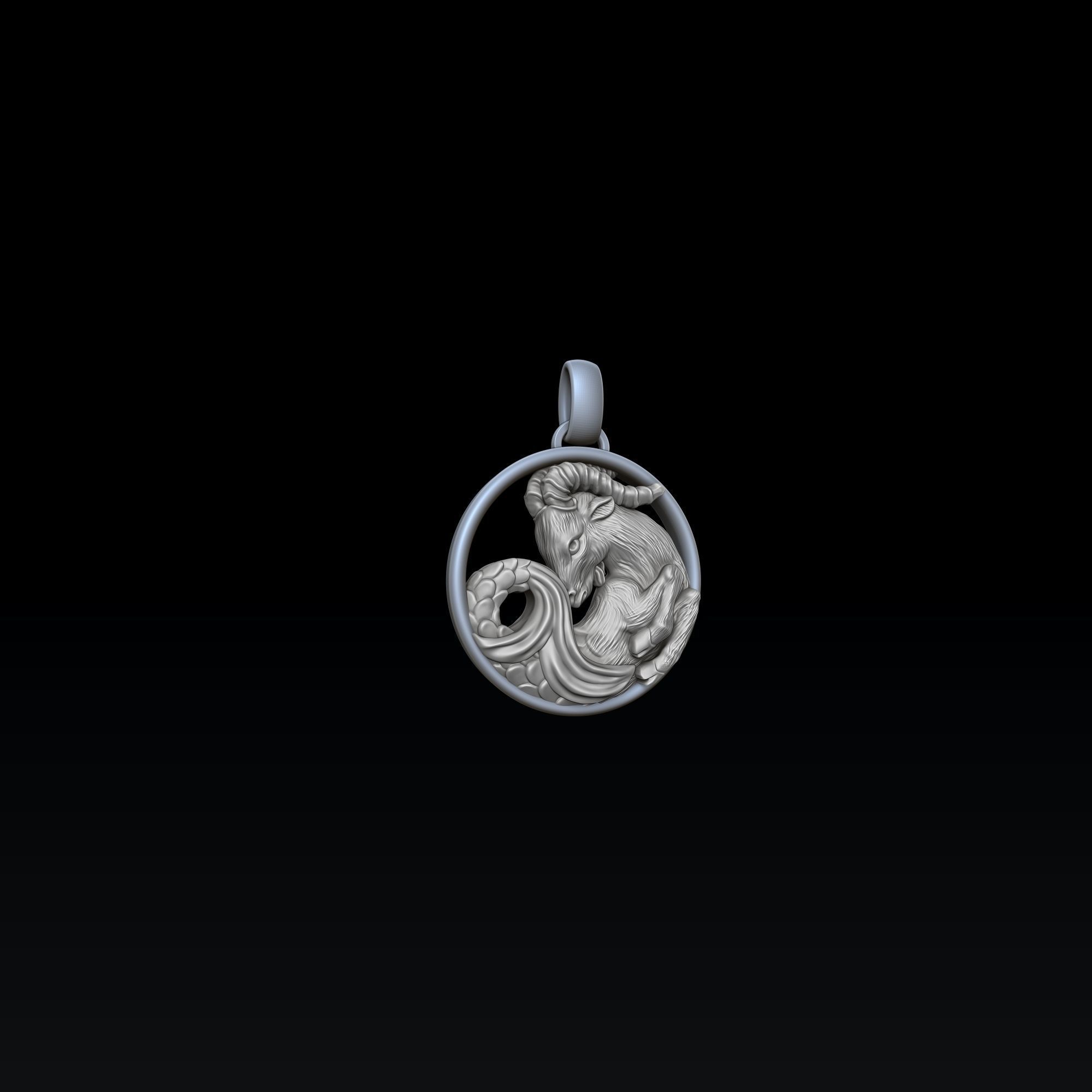 Zodiac Horoscope Capricorn Pendant 3D print model_3