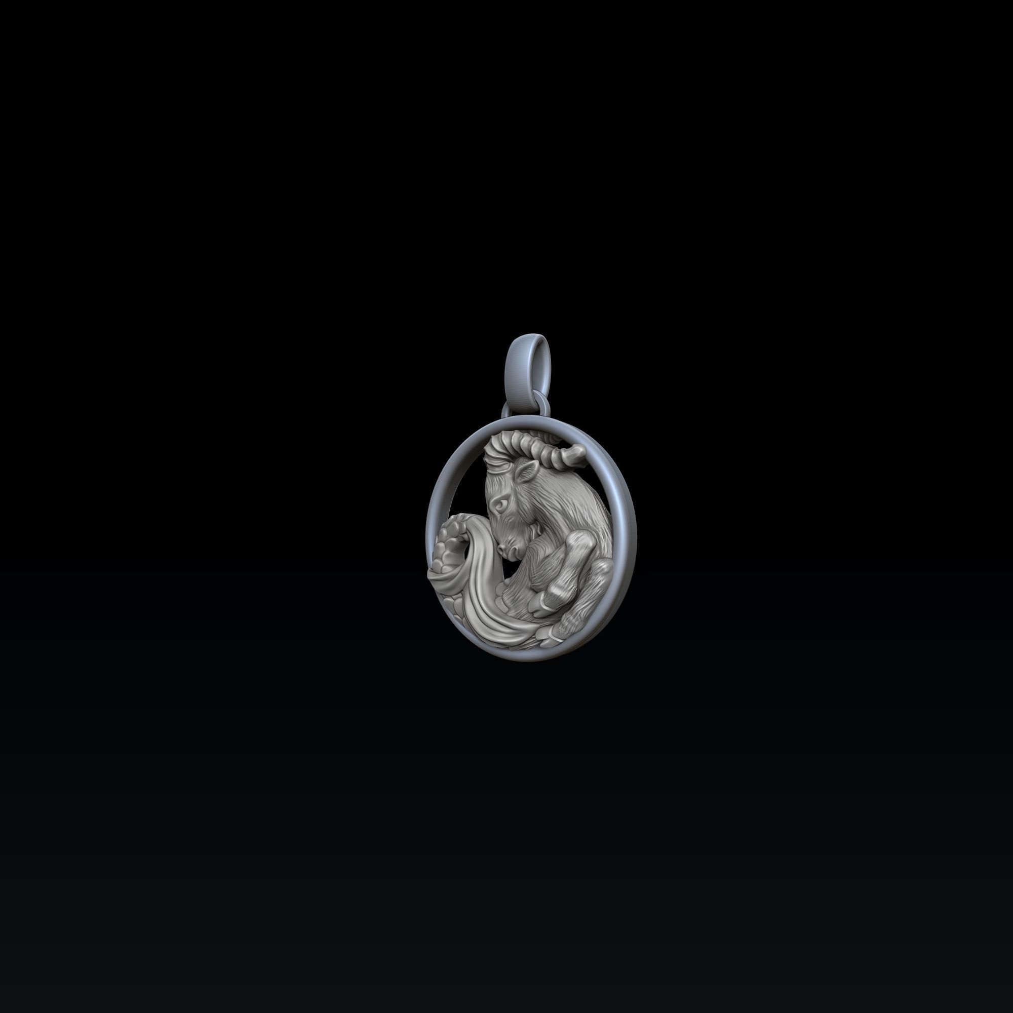 Zodiac Horoscope Capricorn Pendant 3D print model_6