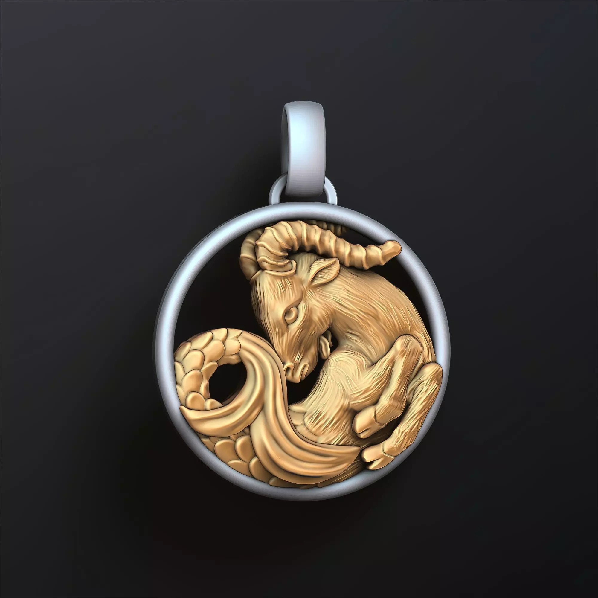 Zodiac Horoscope Capricorn Pendant 3D print model_0
